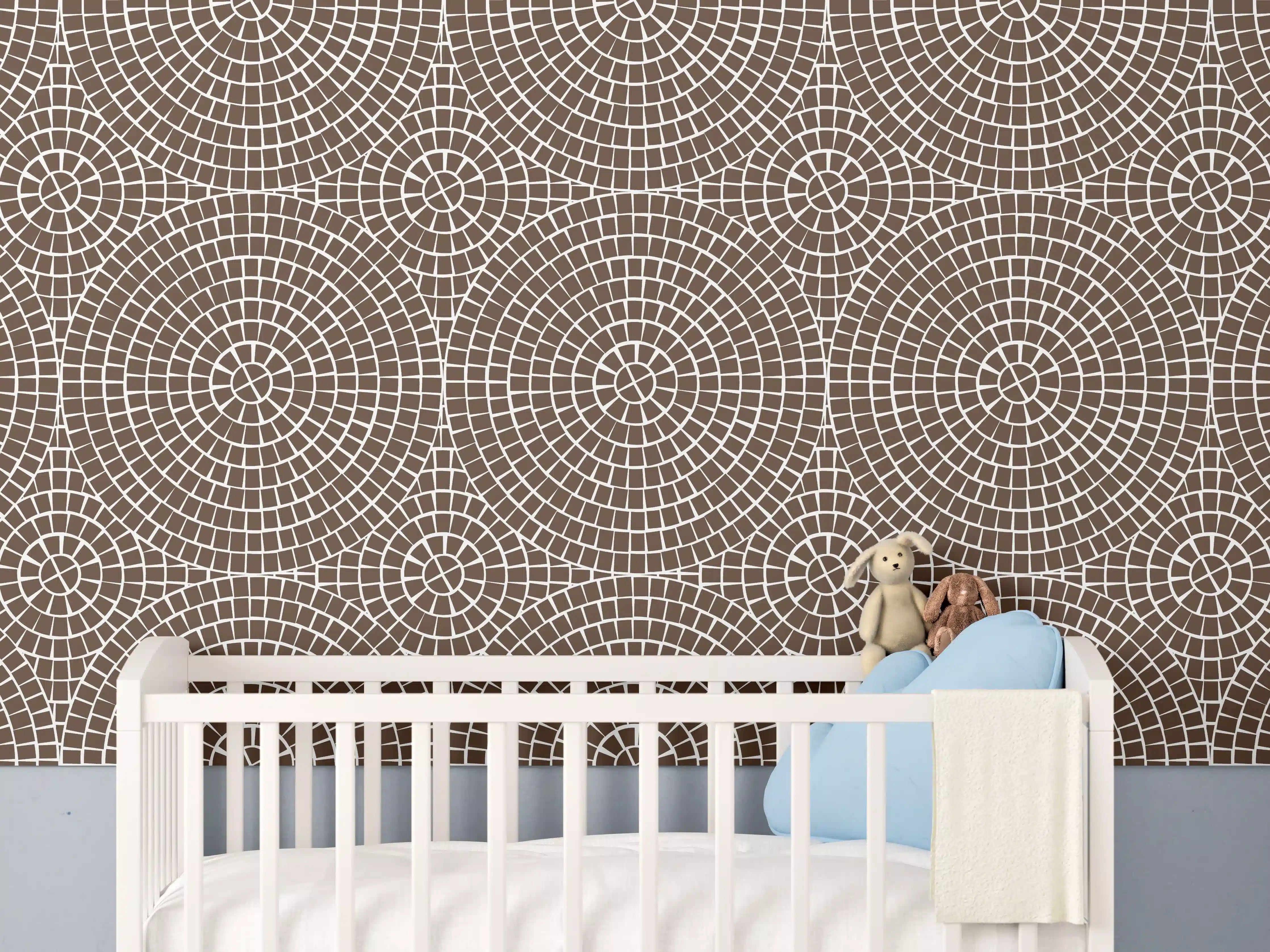 Babyzimmer Wandgestaltung - Mosaik-Caffe Grau