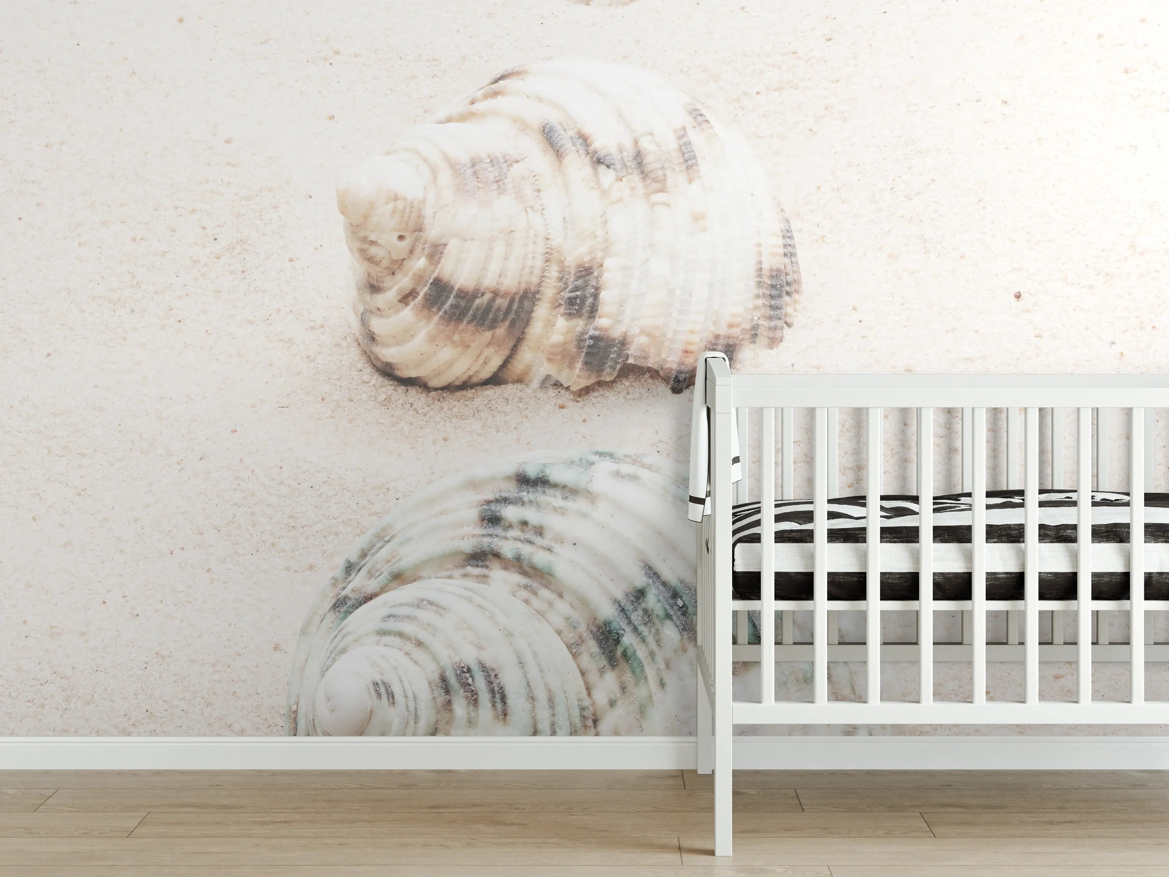 Babyzimmer Wandgestaltung - Muscheln am Strand