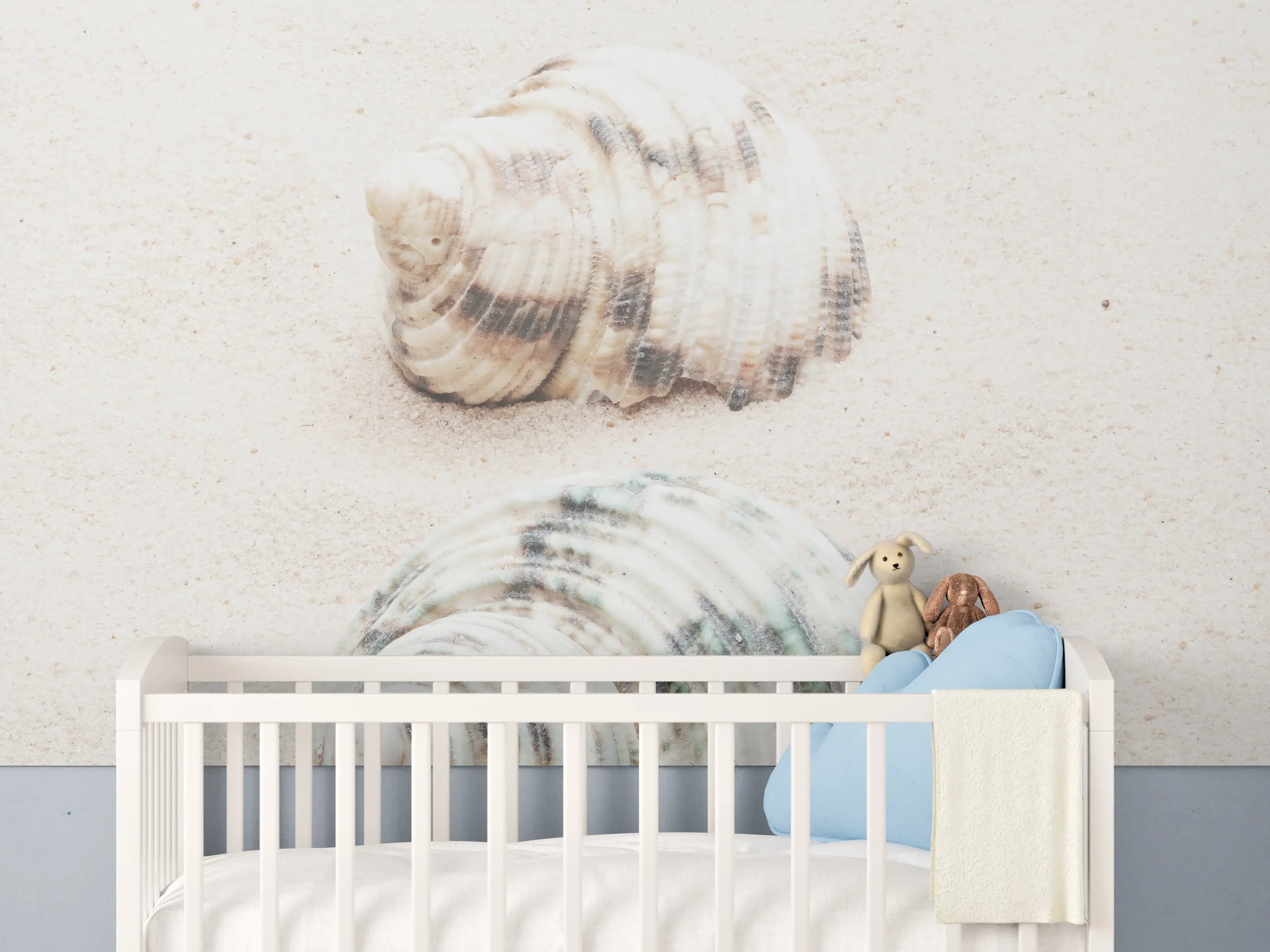 Babyzimmer Wandgestaltung - Muscheln am Strand