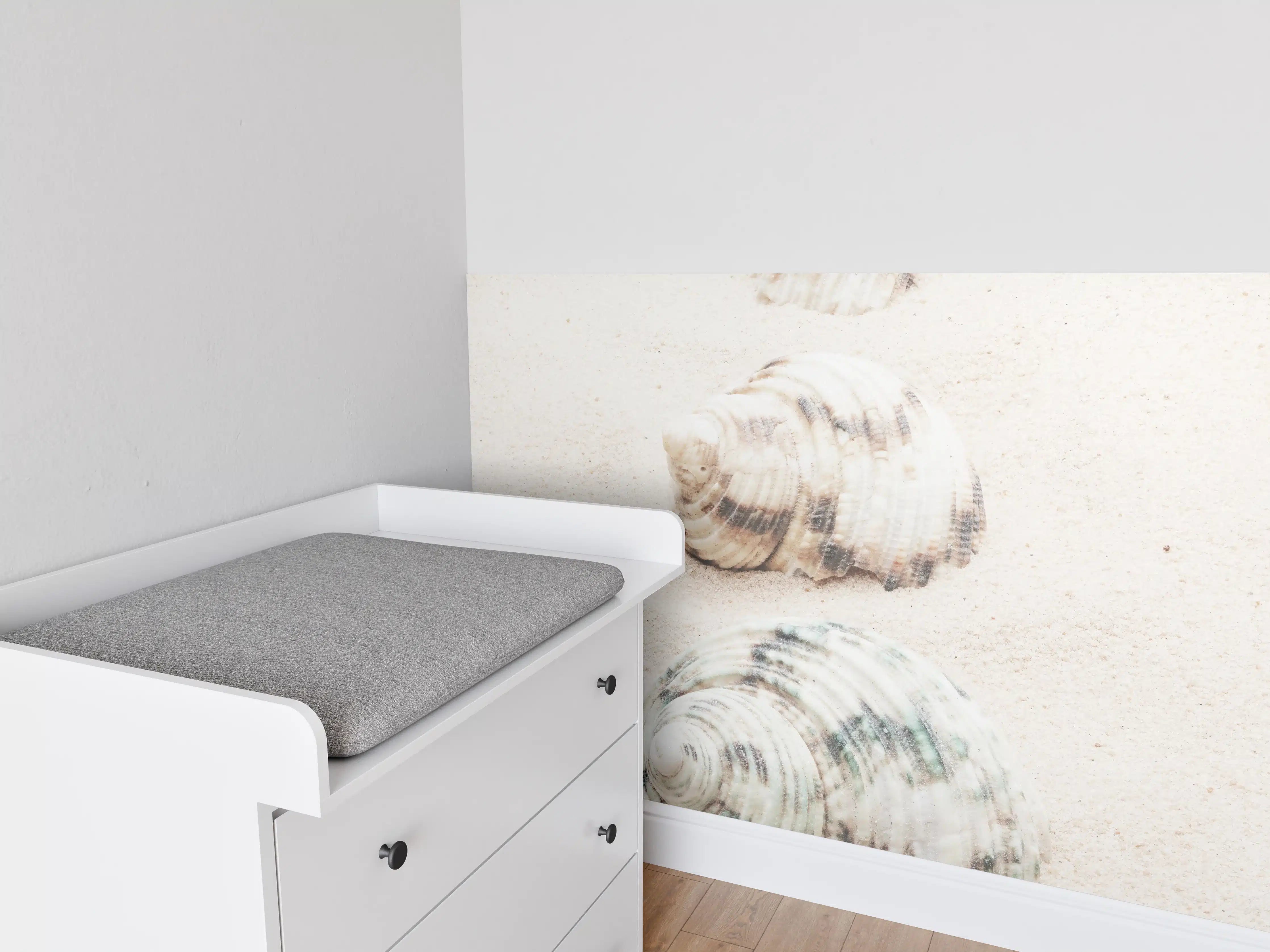 Babyzimmer Wandgestaltung - Muscheln am Strand