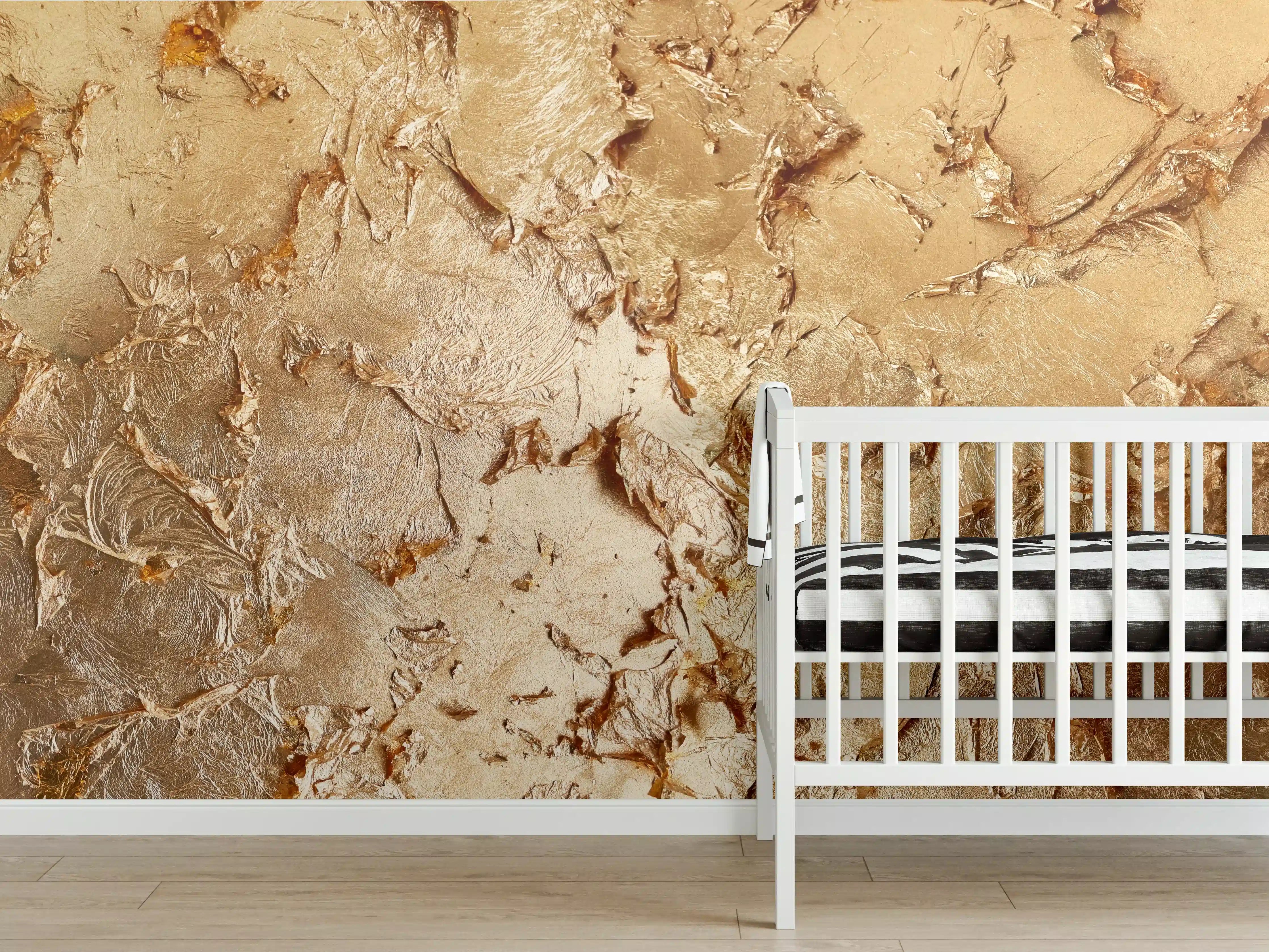 Babyzimmer Wandgestaltung - Muster einer vergoldeten Wand