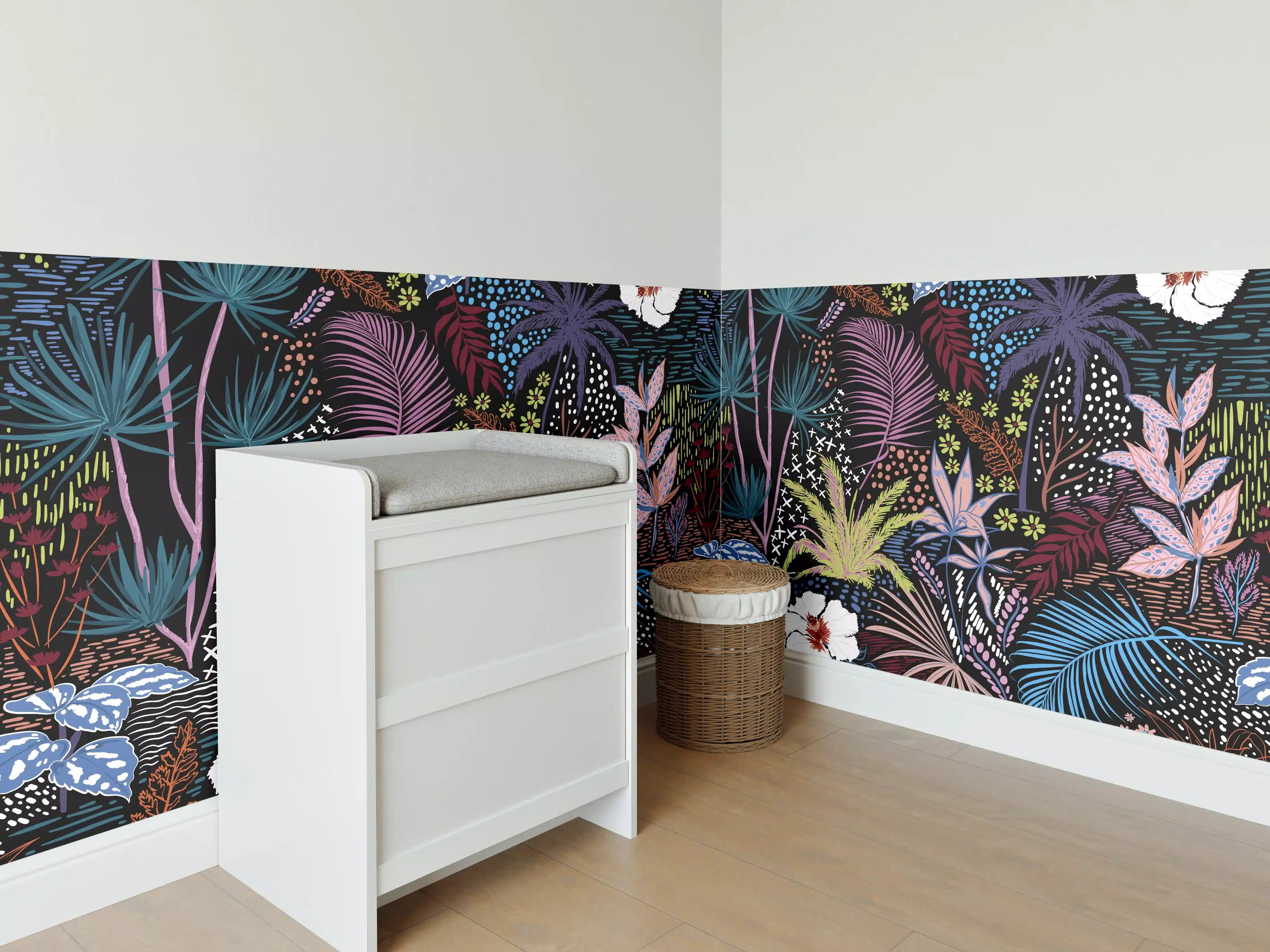 Babyzimmer Wandgestaltung - Mystic Tropic Pflanzenmuster