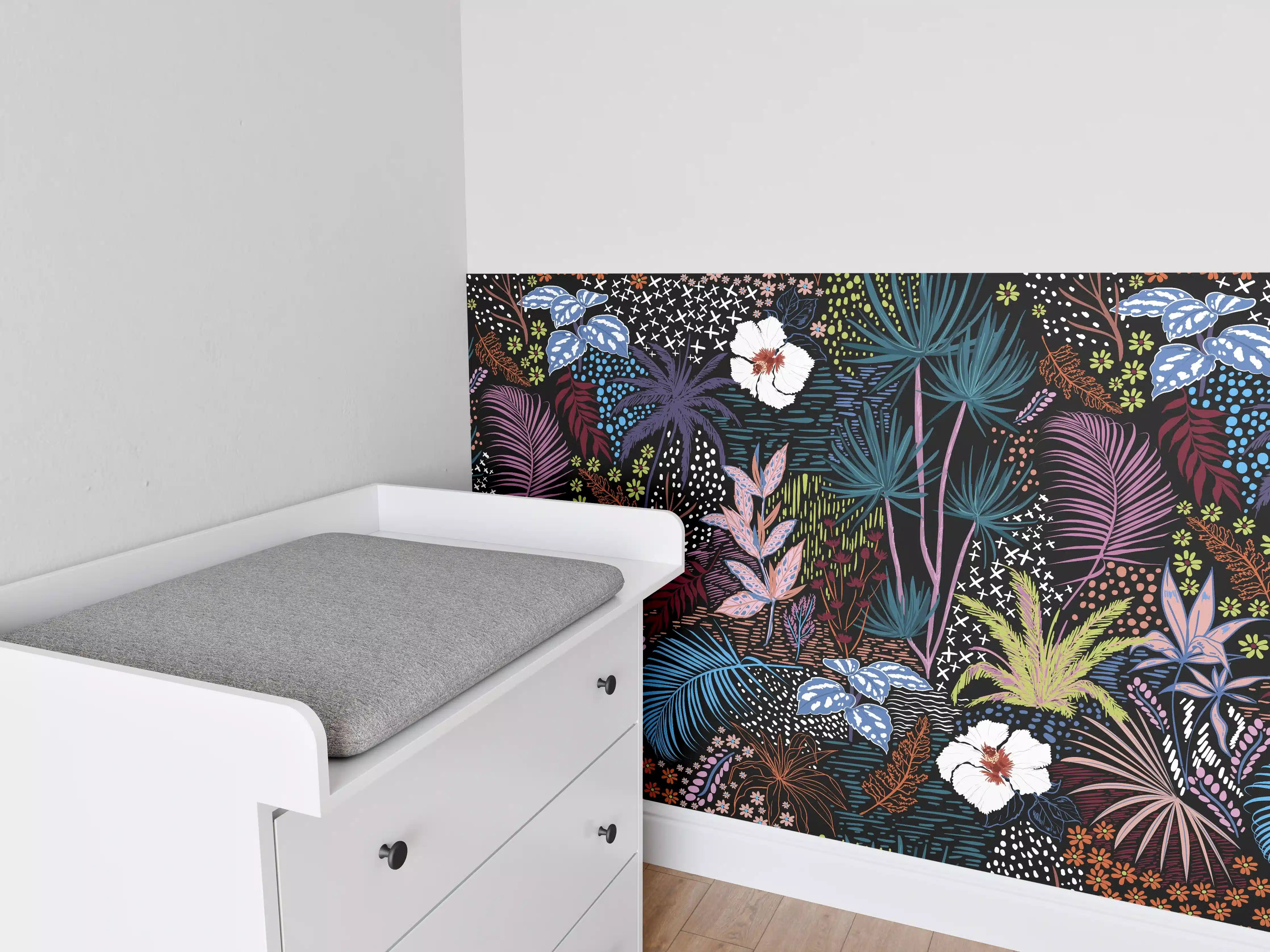 Babyzimmer Wandgestaltung - Mystic Tropic Pflanzenmuster