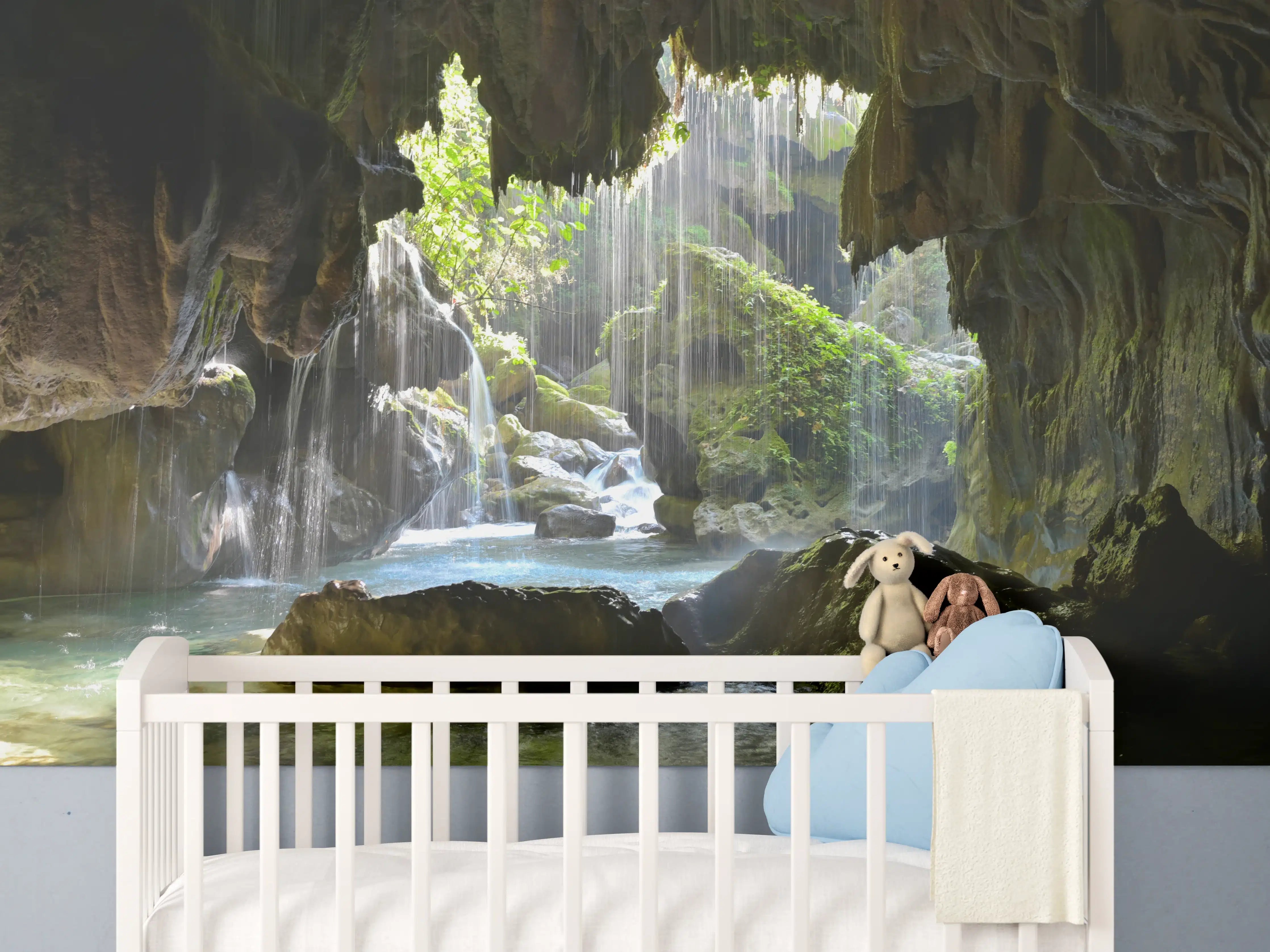 Babyzimmer Wandgestaltung - Mystische Grüne Höhlen-Lichtspiele