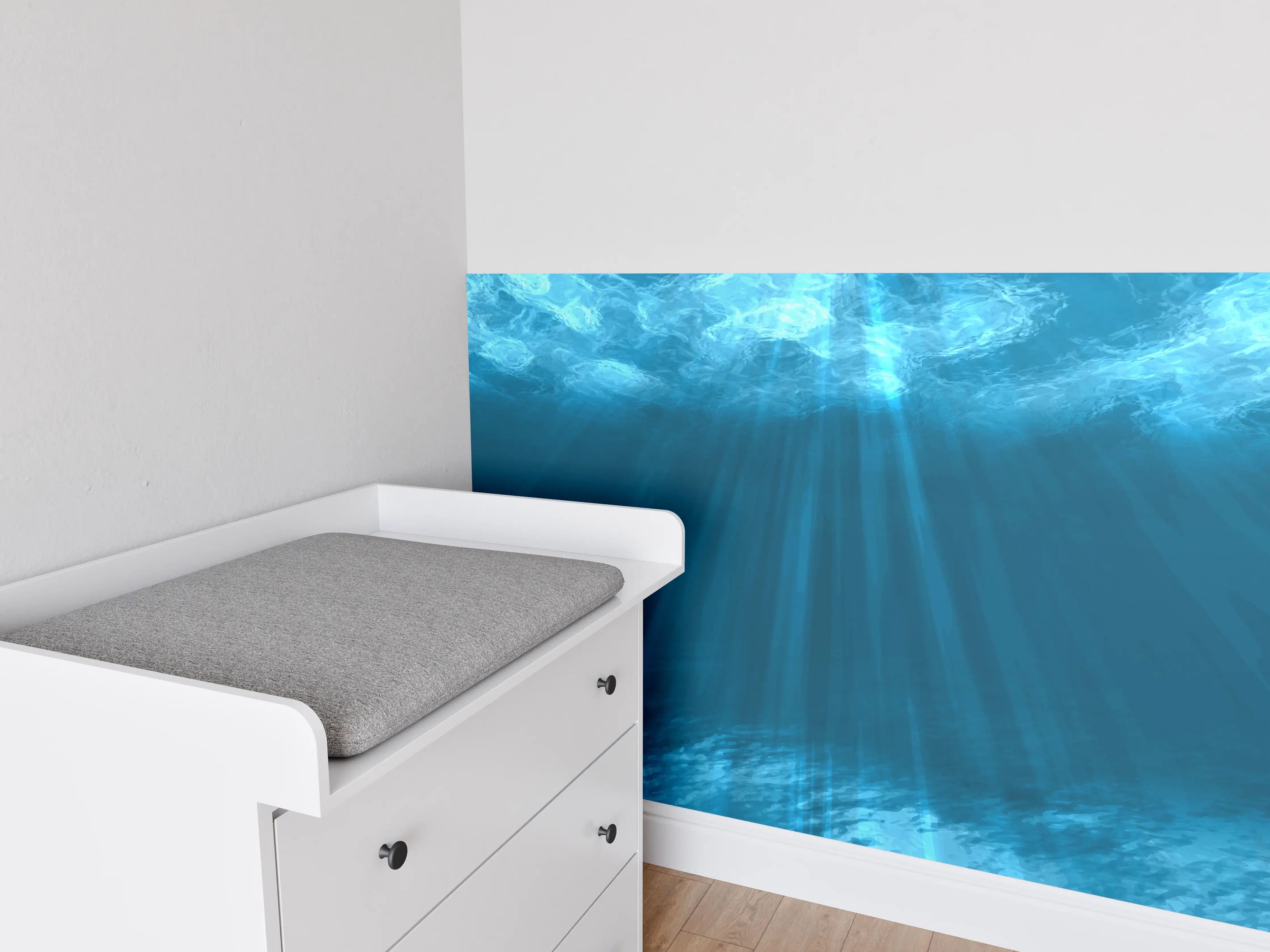 Babyzimmer Wandgestaltung - Mystische Unterwasserwelt Blau