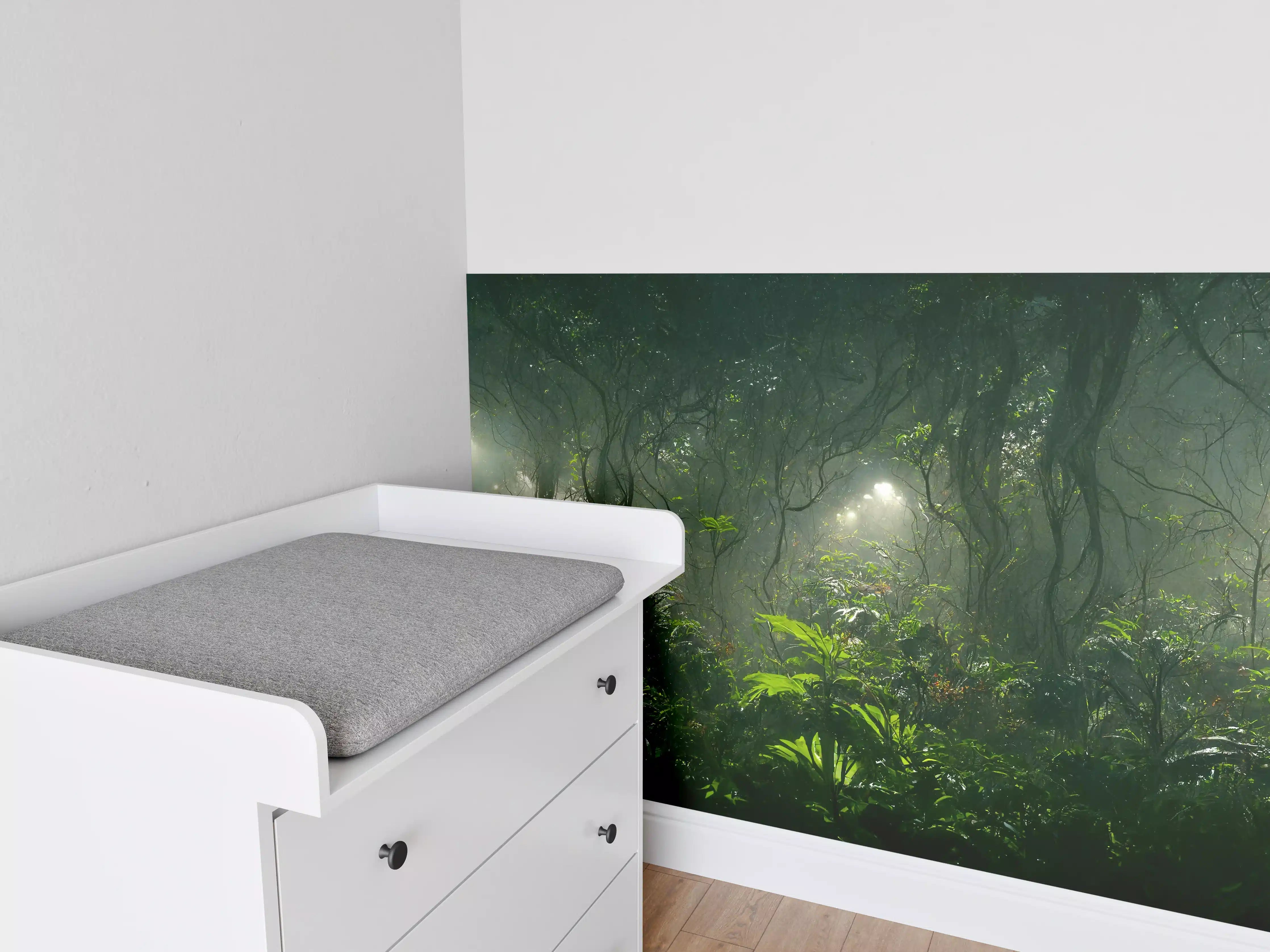 Babyzimmer Wandgestaltung - Nachtlandschaft des Dschungels