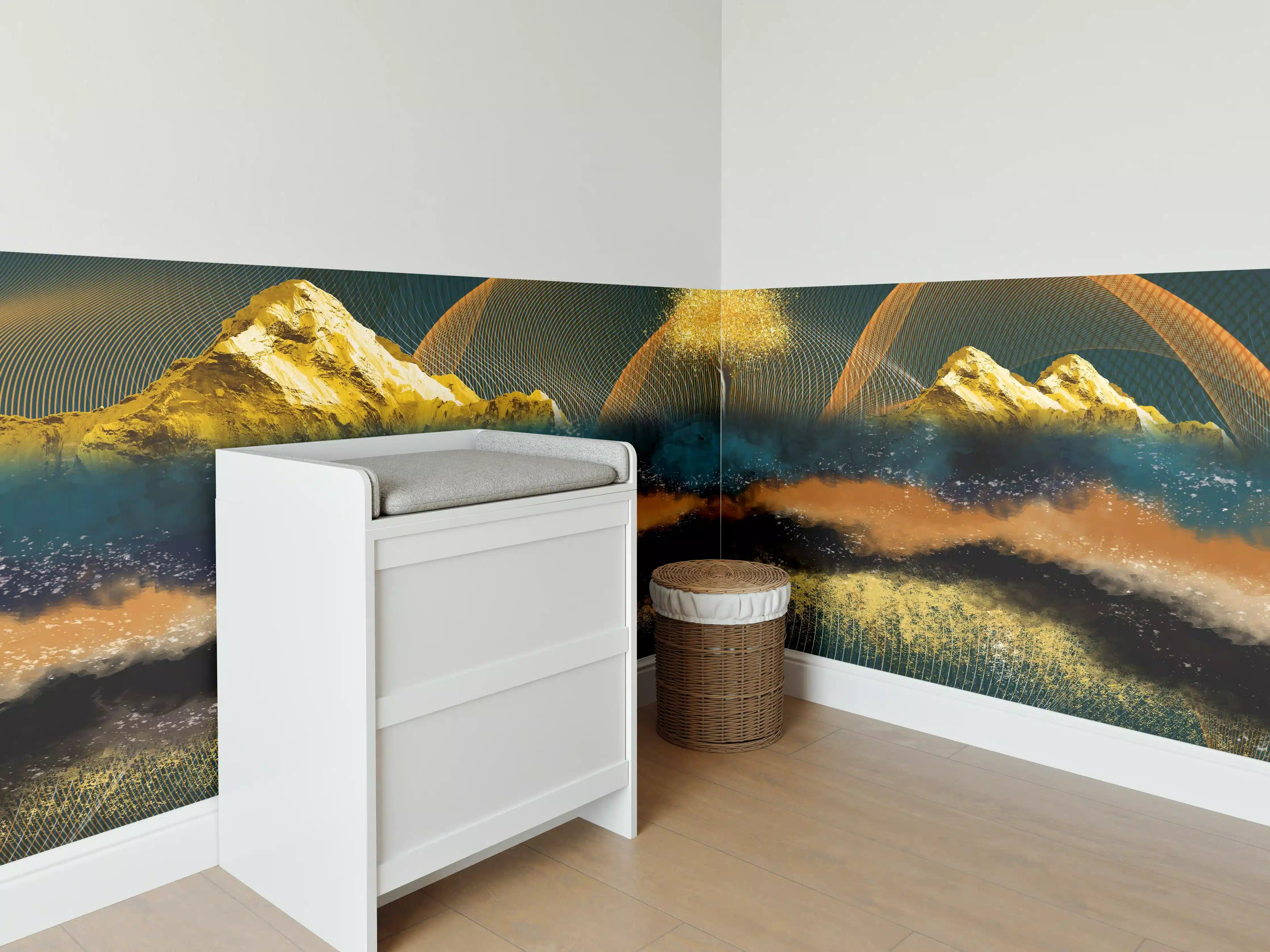 Babyzimmer Wandgestaltung - Nächtlicher Anblick - Zeichnung