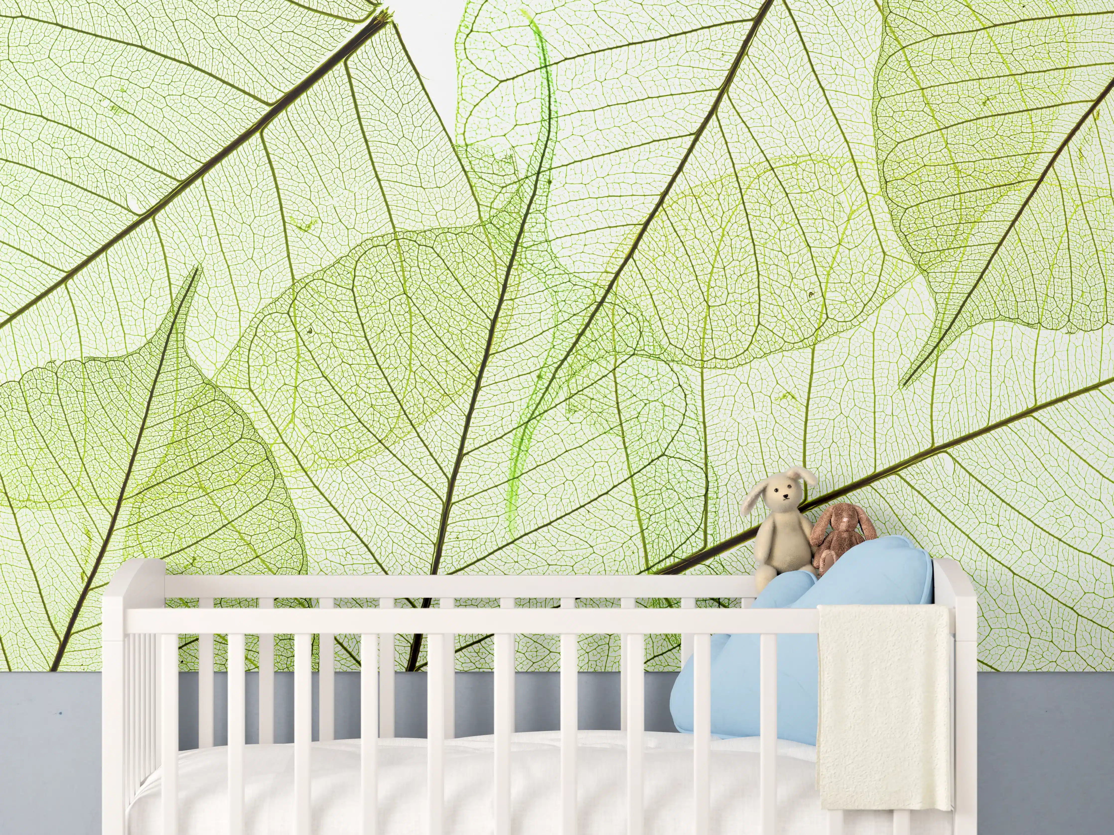 Babyzimmer Wandgestaltung - Nahaufnahme Blatttextur