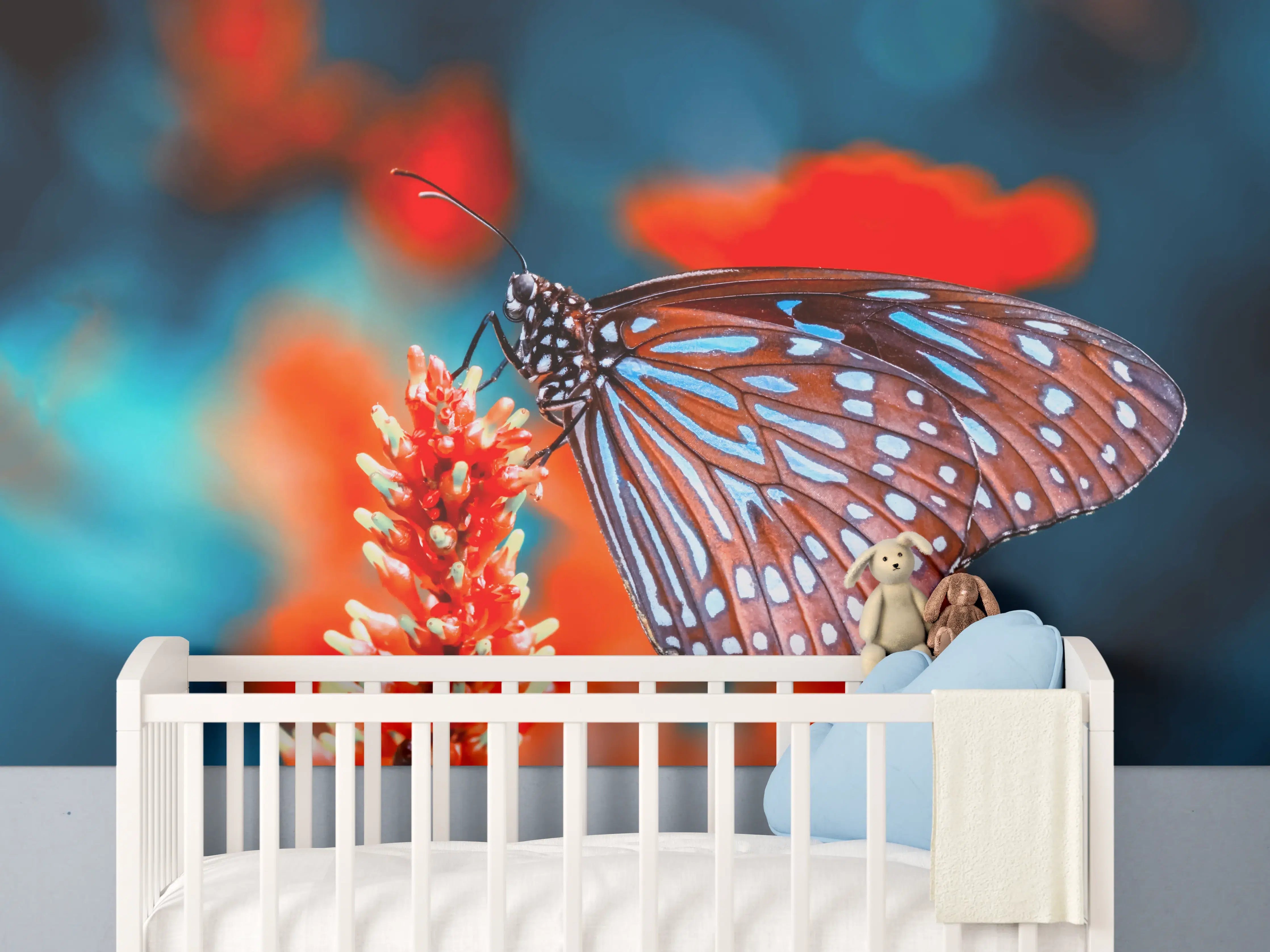 Babyzimmer Wandgestaltung - Nahaufnahme eines bezaubernden Schmetterlings