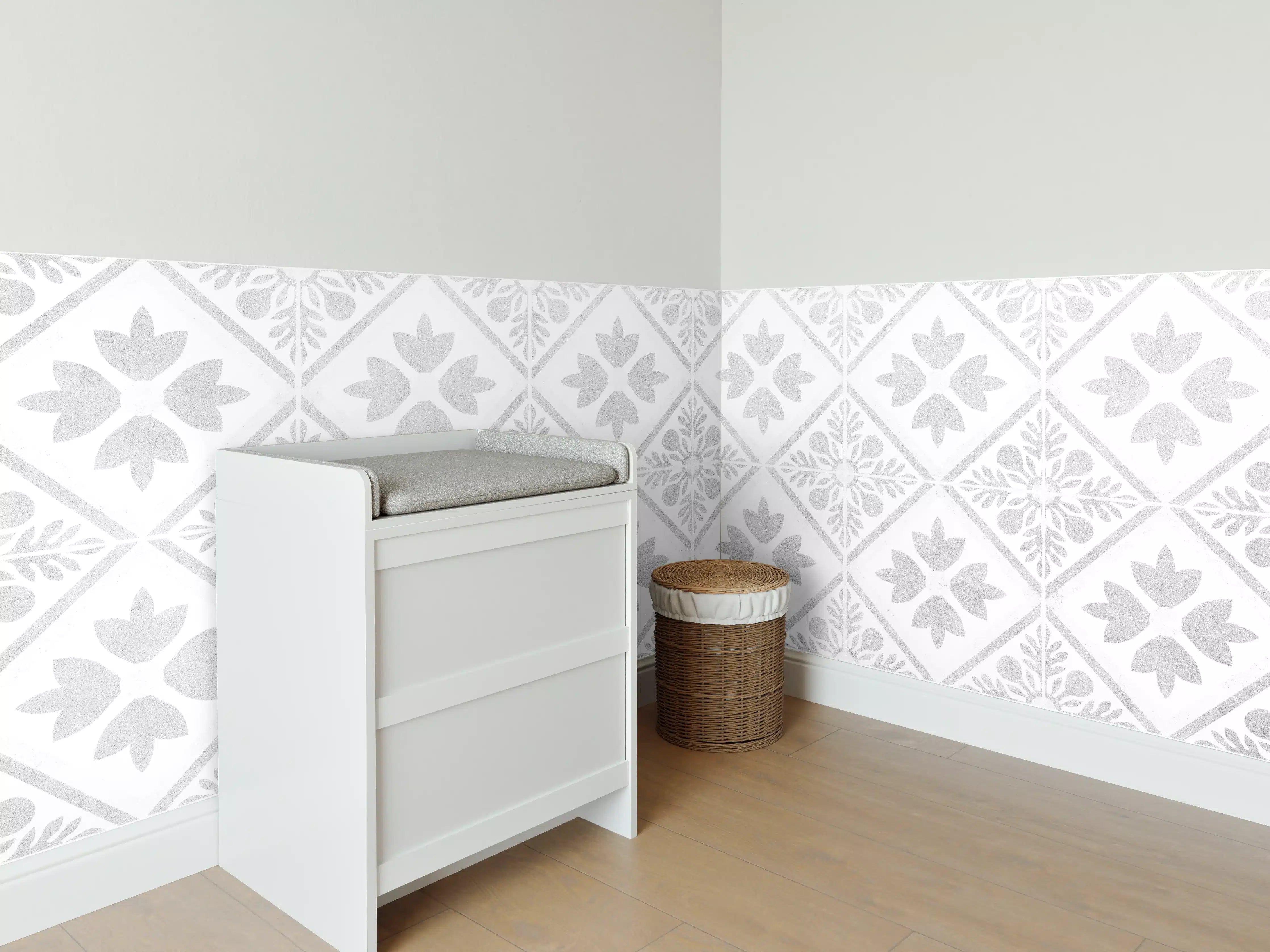 Babyzimmer Wandgestaltung - Nahtlose Grunge Betonfliesen