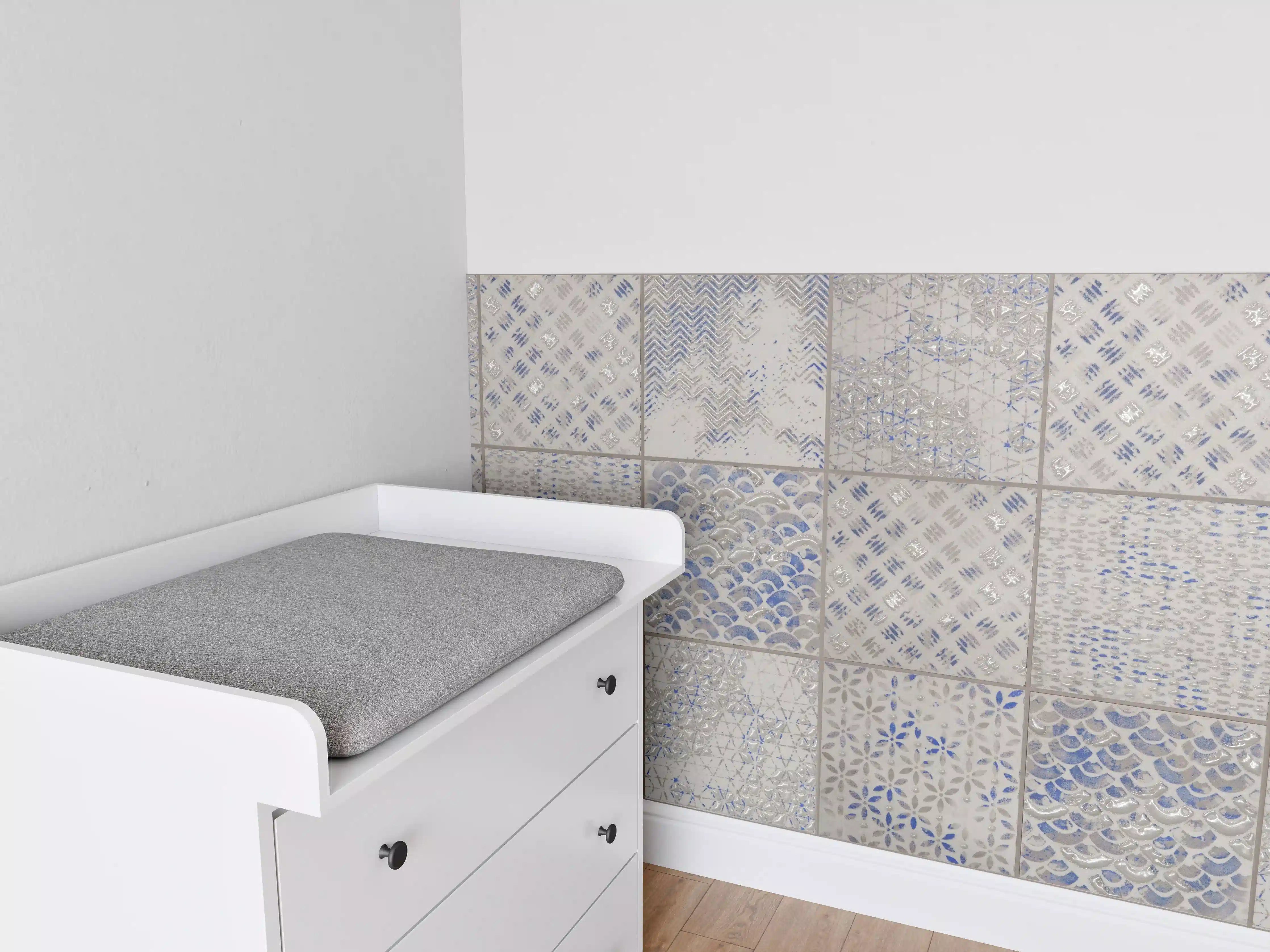 Babyzimmer Wandgestaltung - Nahtlose Vintage Retro Fliesen