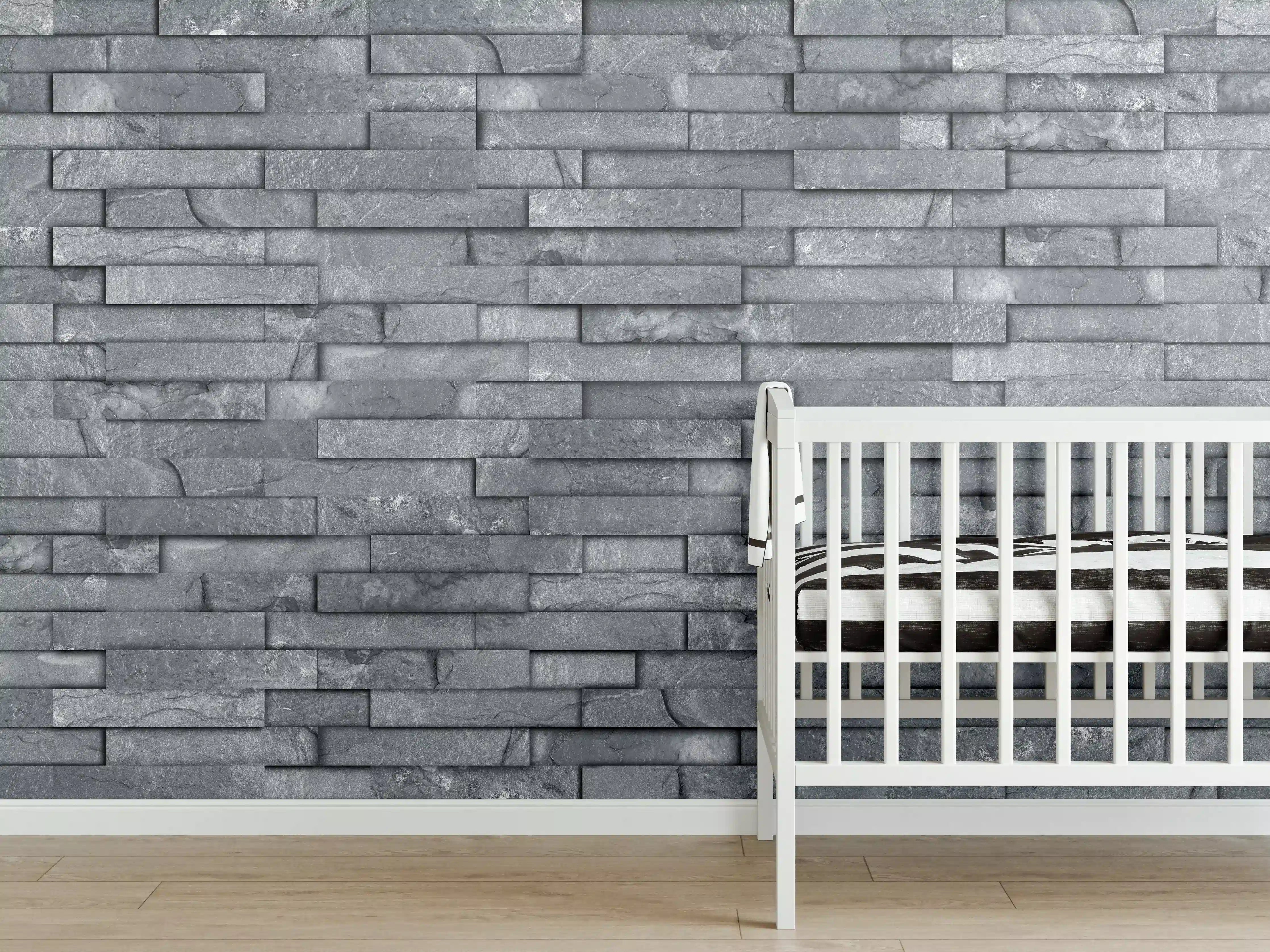 Babyzimmer Wandgestaltung - Nahtlose graue Schiefersteinwand Textur