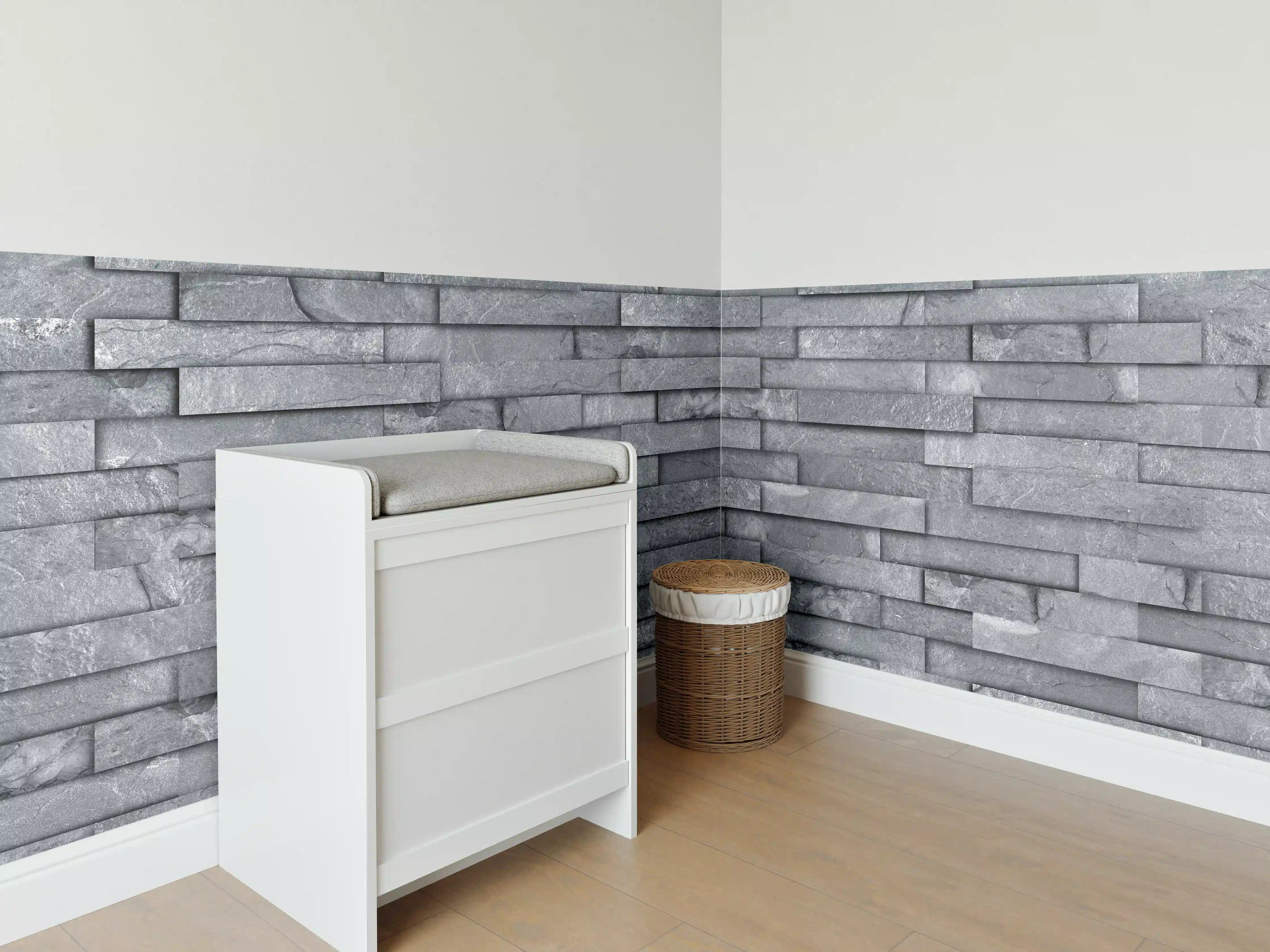 Babyzimmer Wandgestaltung - Nahtlose graue Schiefersteinwand Textur