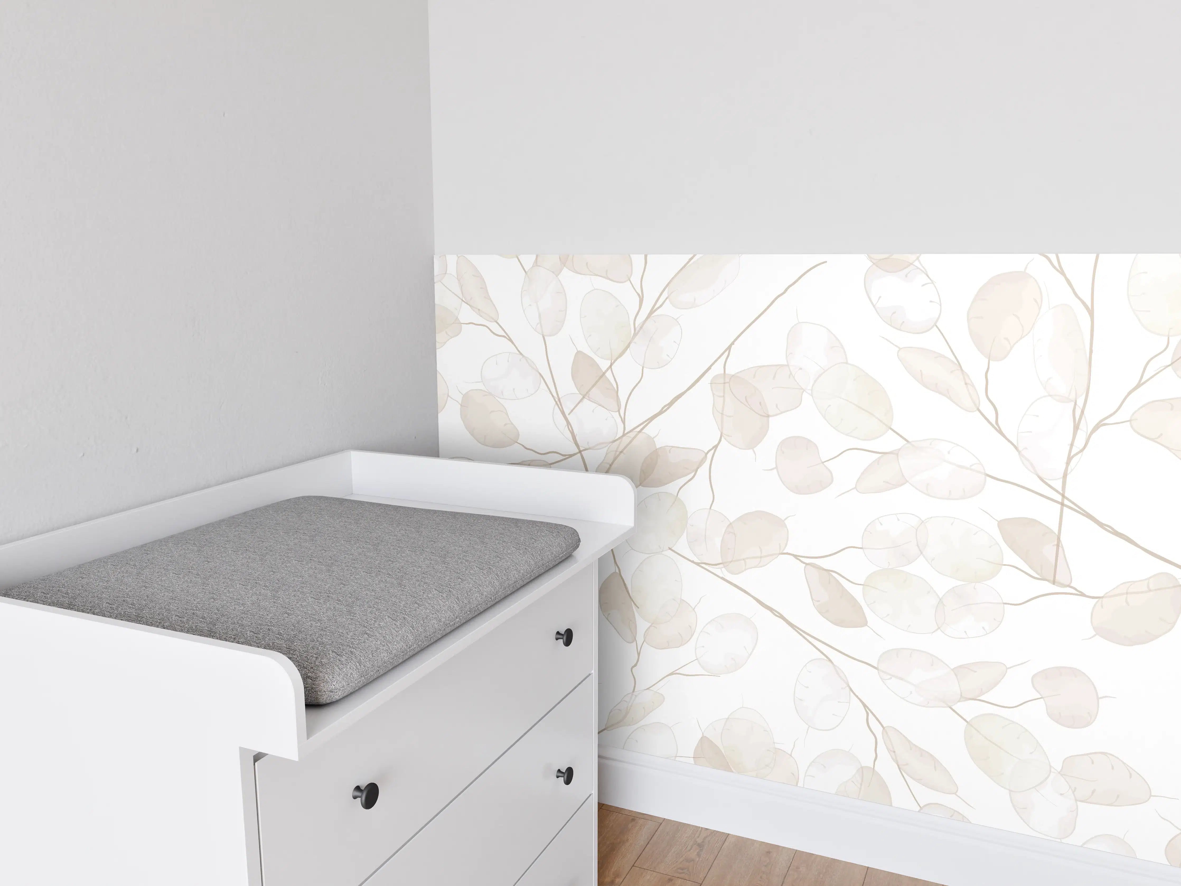 Babyzimmer Wandgestaltung - Nahtloses Lunaria-Blütenmuster