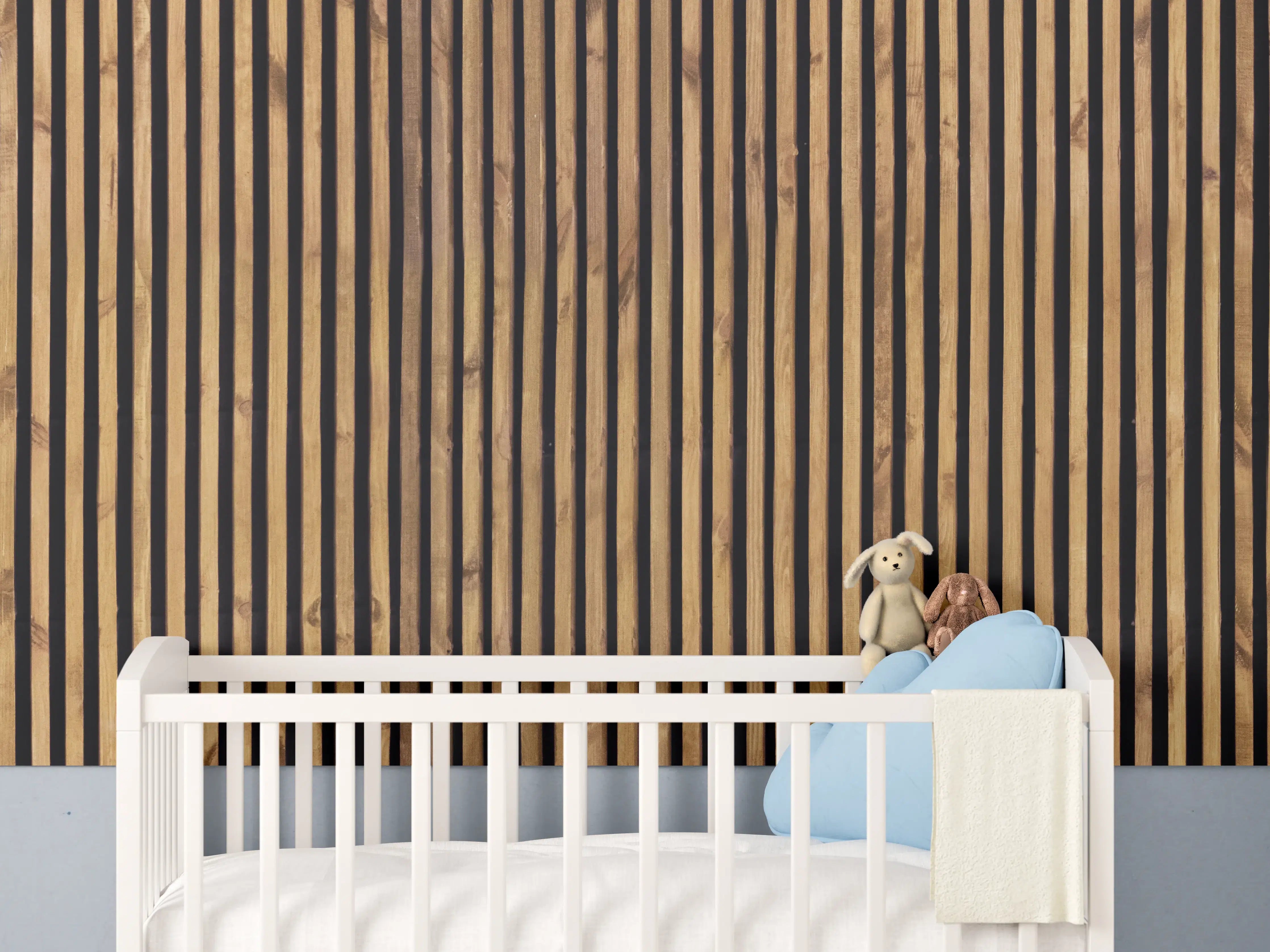Babyzimmer Wandgestaltung - Nahtloses Muster aus Holzlatten