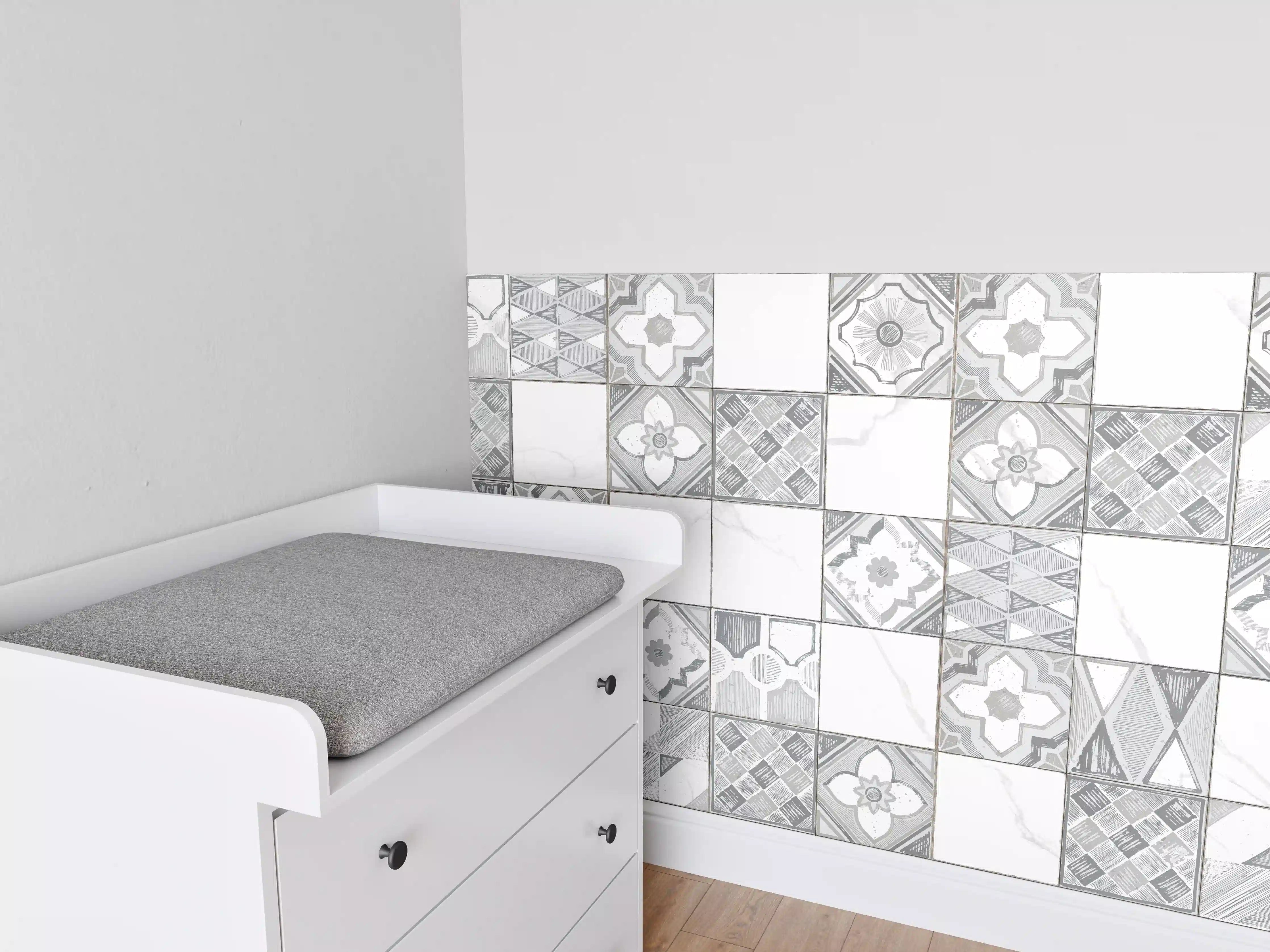 Babyzimmer Wandgestaltung - Nahtloses monochromes Muster