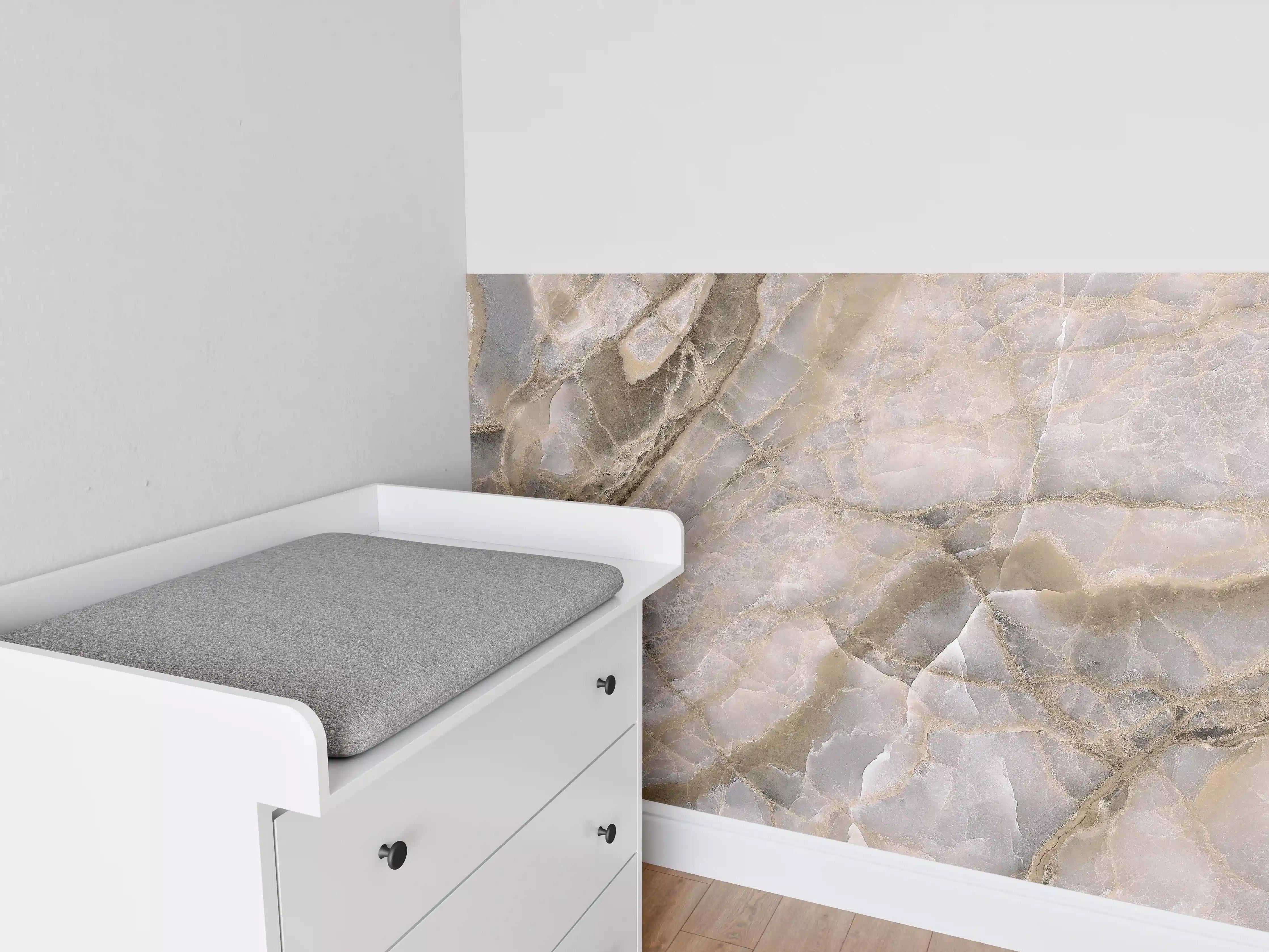 Babyzimmer Wandgestaltung - Natürliche graue Onyx Oberfläche