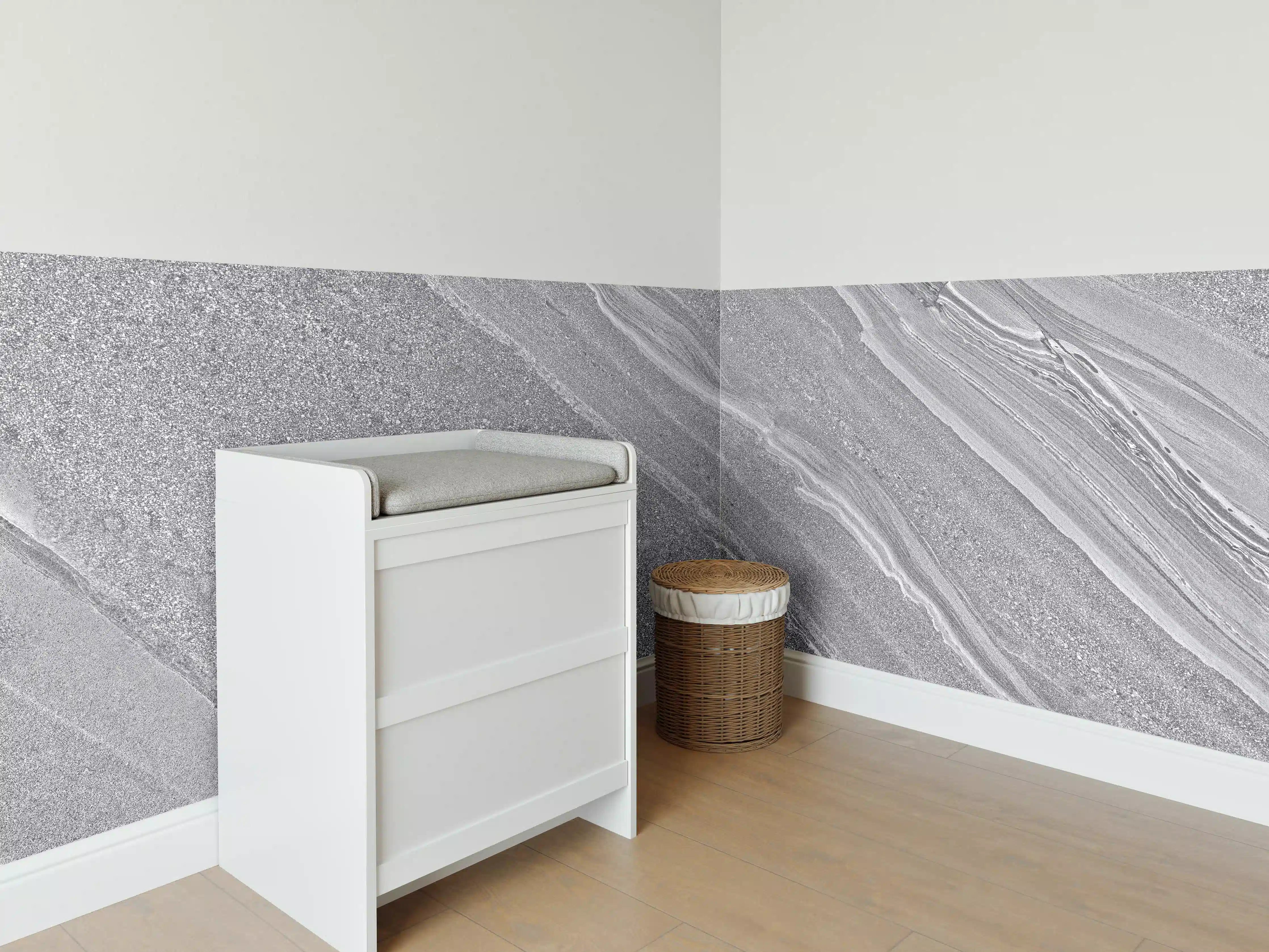 Babyzimmer Wandgestaltung - Natürlicher gräulicher Marmor