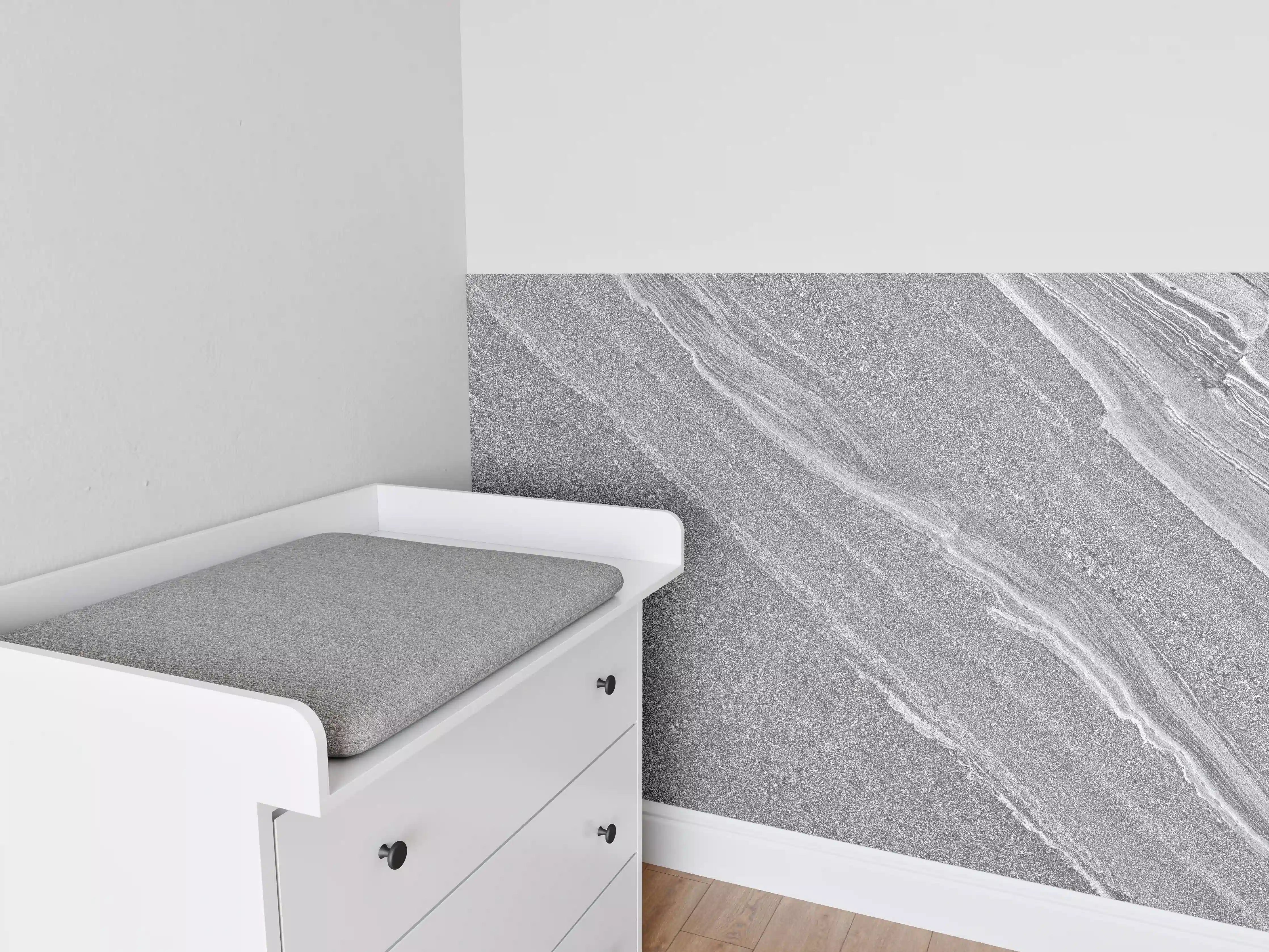 Babyzimmer Wandgestaltung - Natürlicher gräulicher Marmor