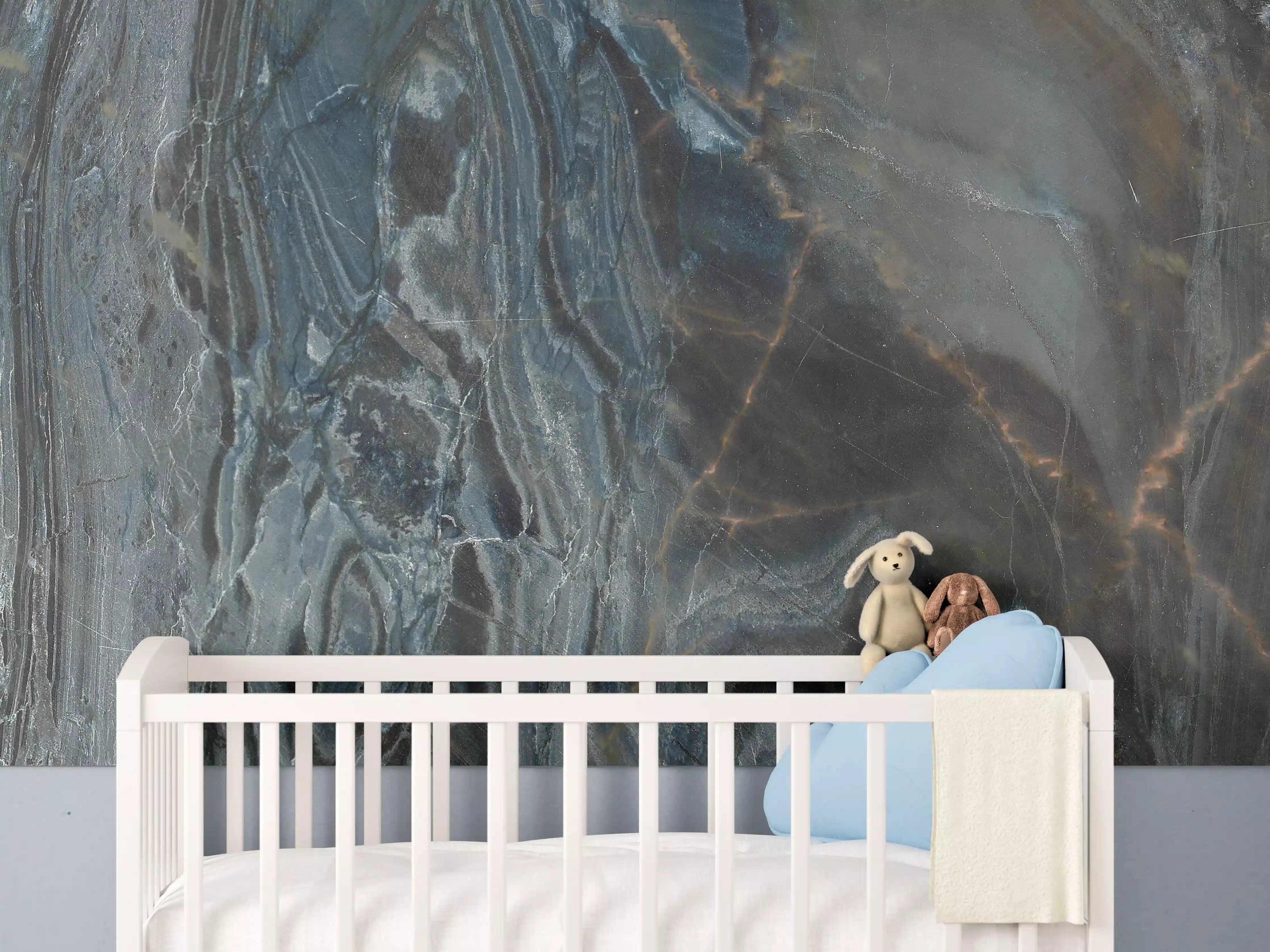 Babyzimmer Wandgestaltung - Natürliches Muster aus Marmor