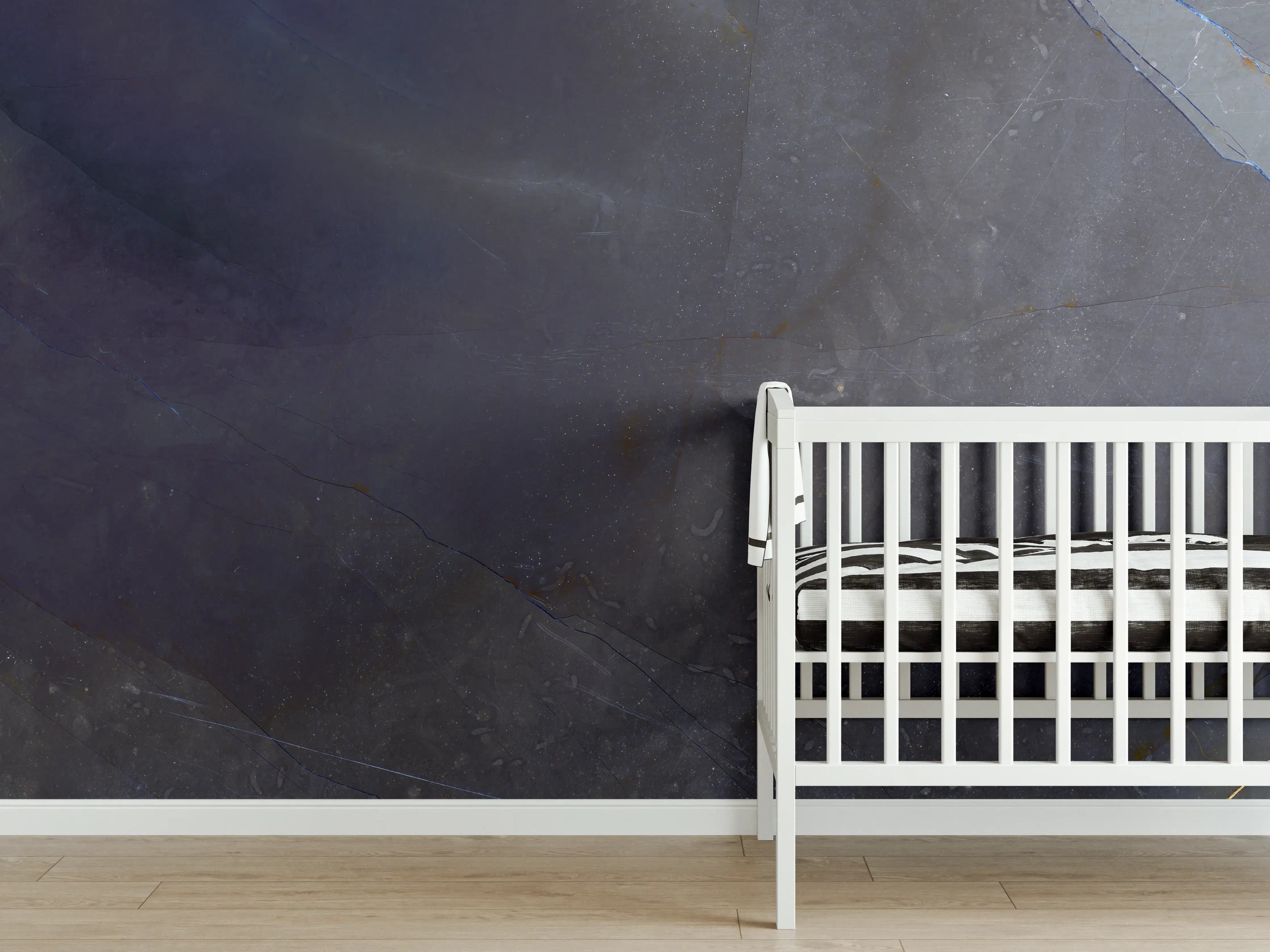 Babyzimmer Wandgestaltung - Natürliches blaues Marmormuster