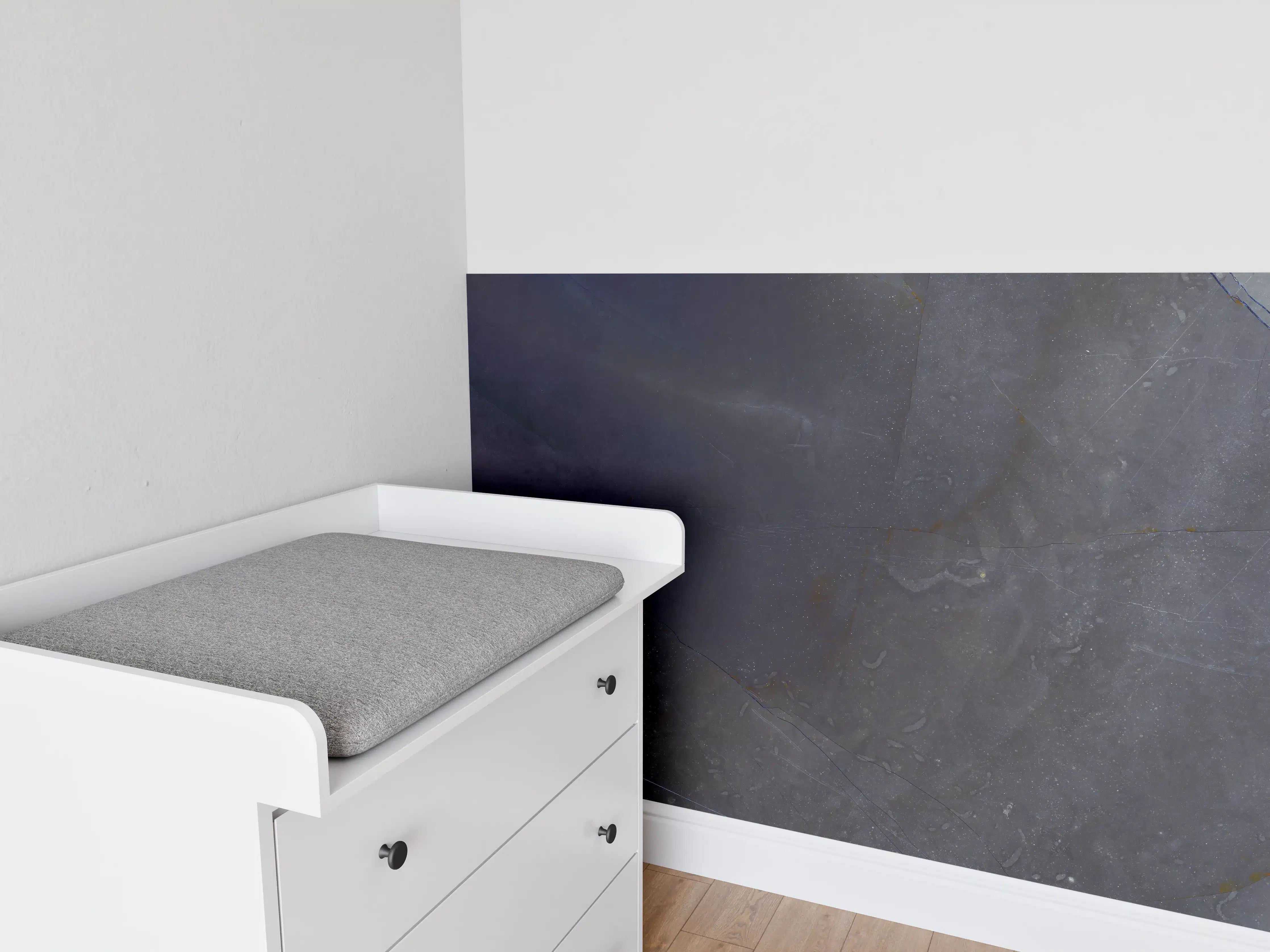 Babyzimmer Wandgestaltung - Natürliches blaues Marmormuster
