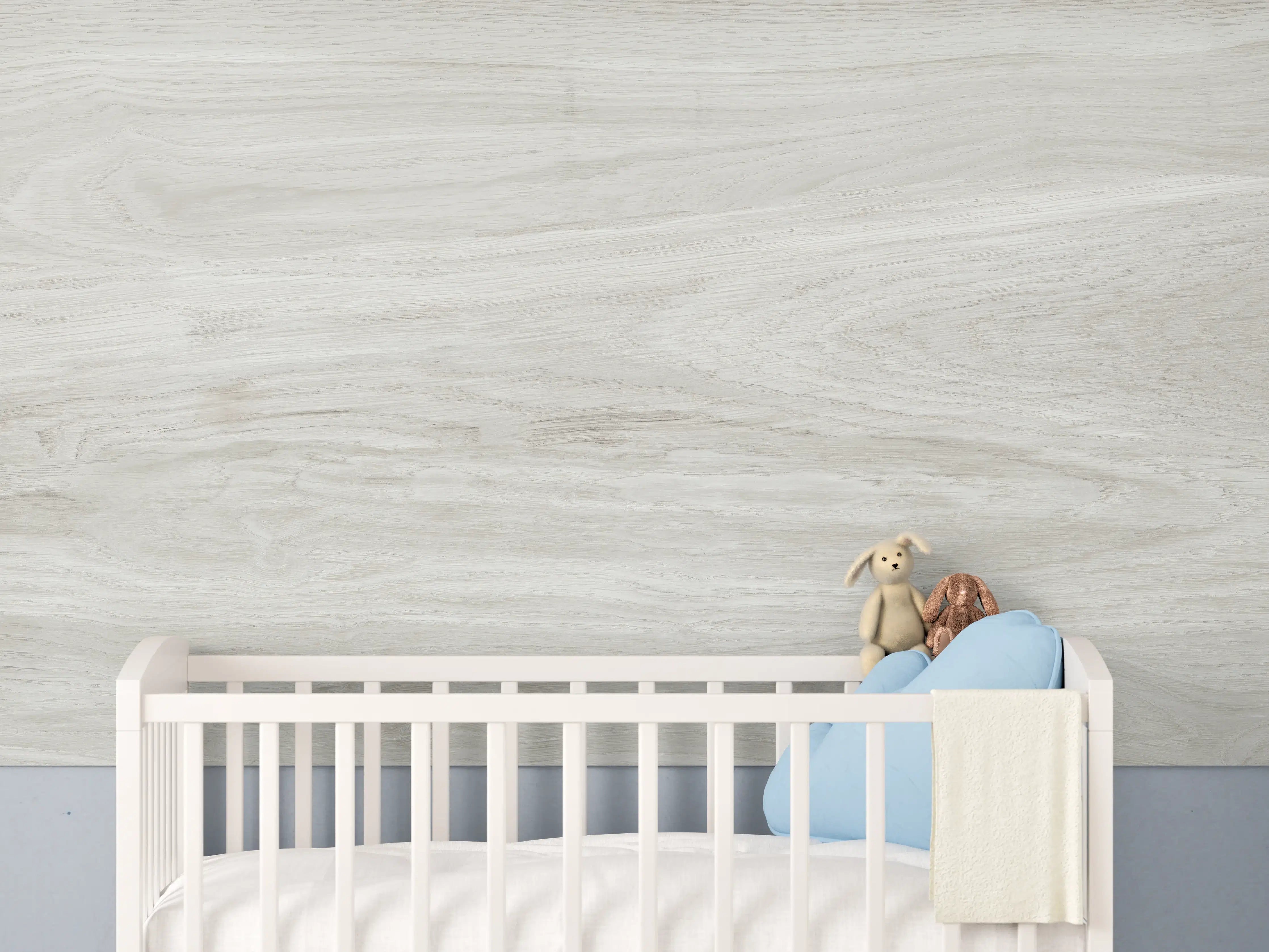 Babyzimmer Wandgestaltung - Natürliches helles Holzmuster
