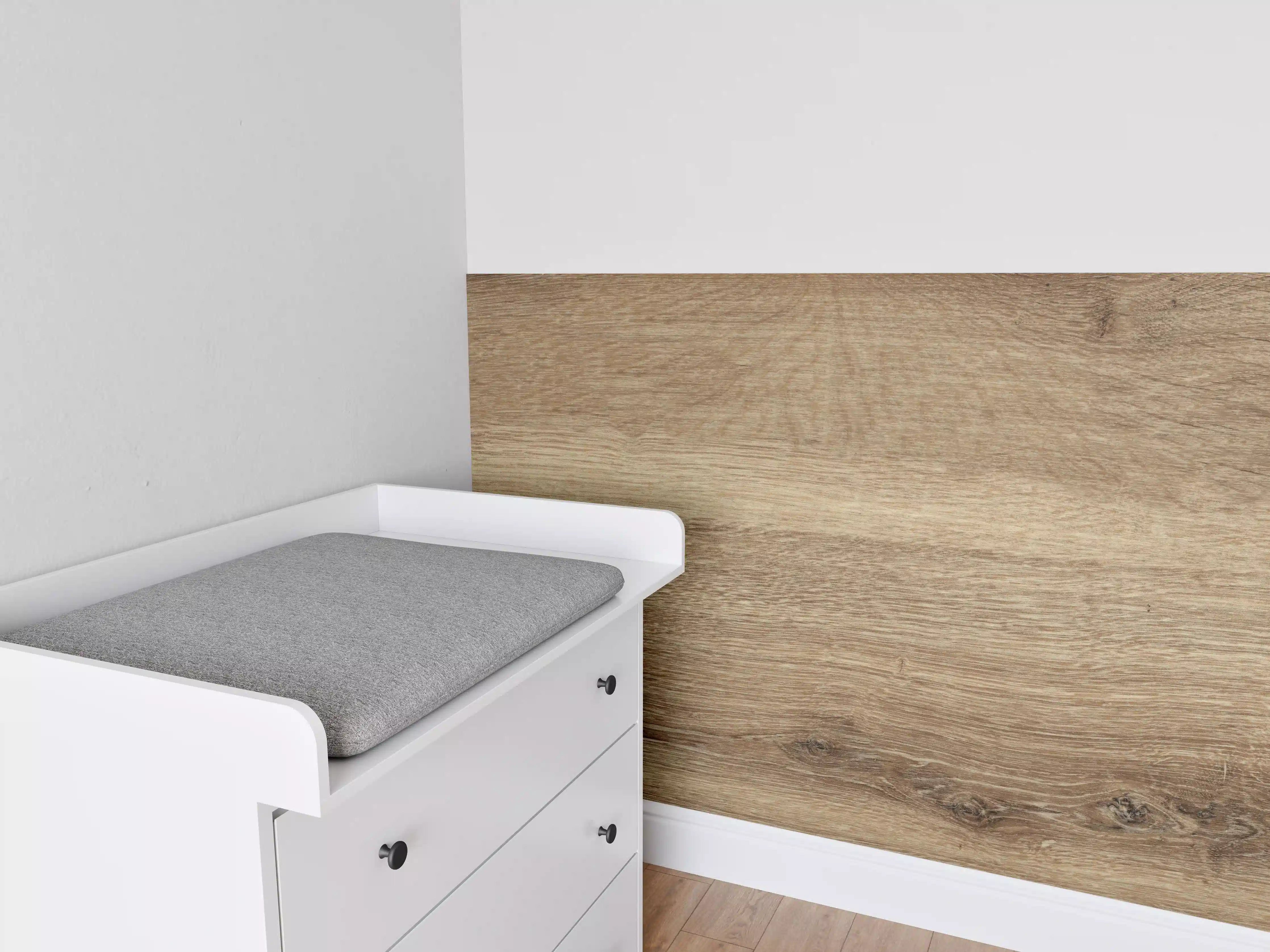 Babyzimmer Wandgestaltung - Naturbraune Altholztextur 2