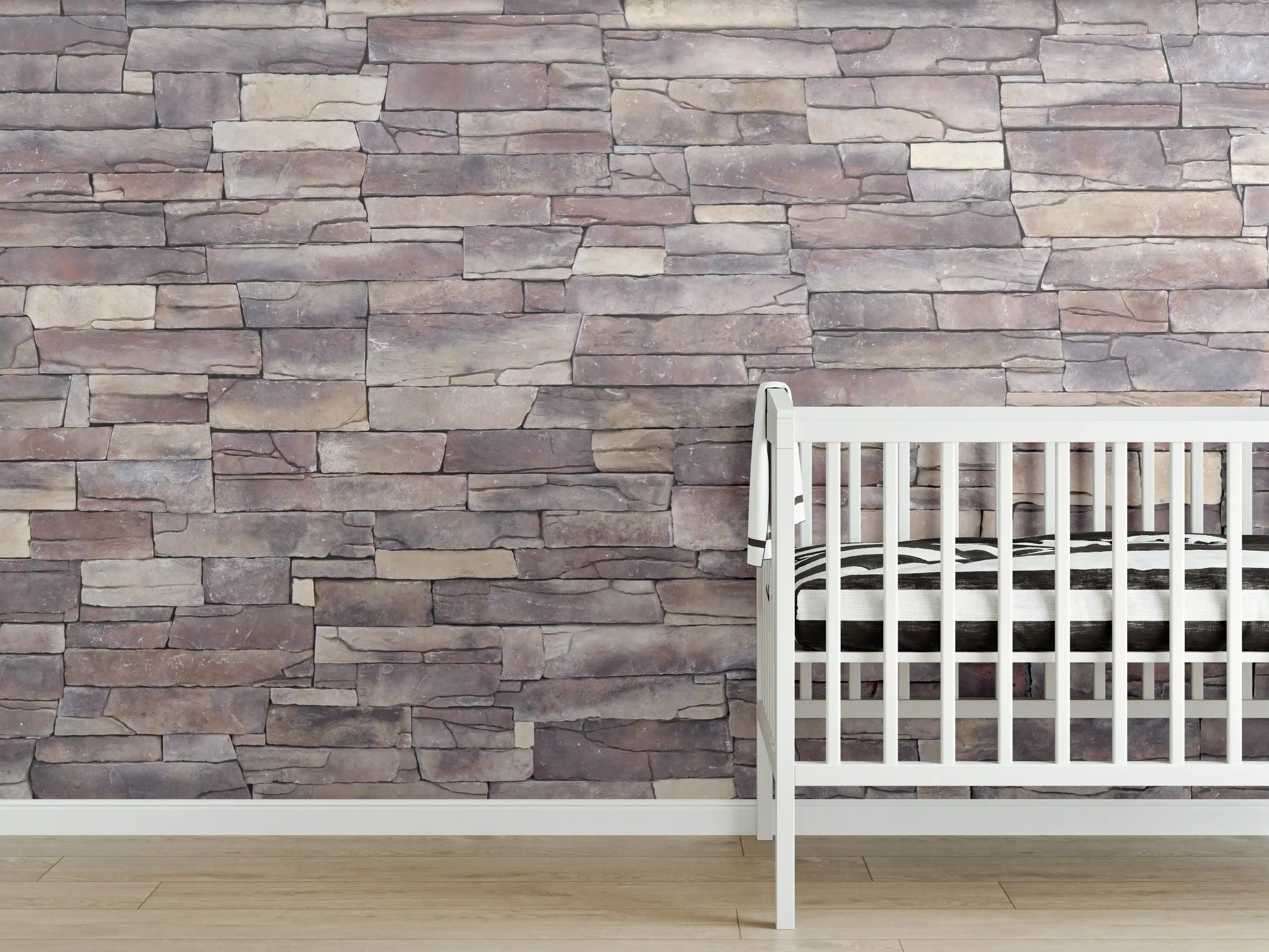 Babyzimmer Wandgestaltung - Natursteinmauer aus Sandstein