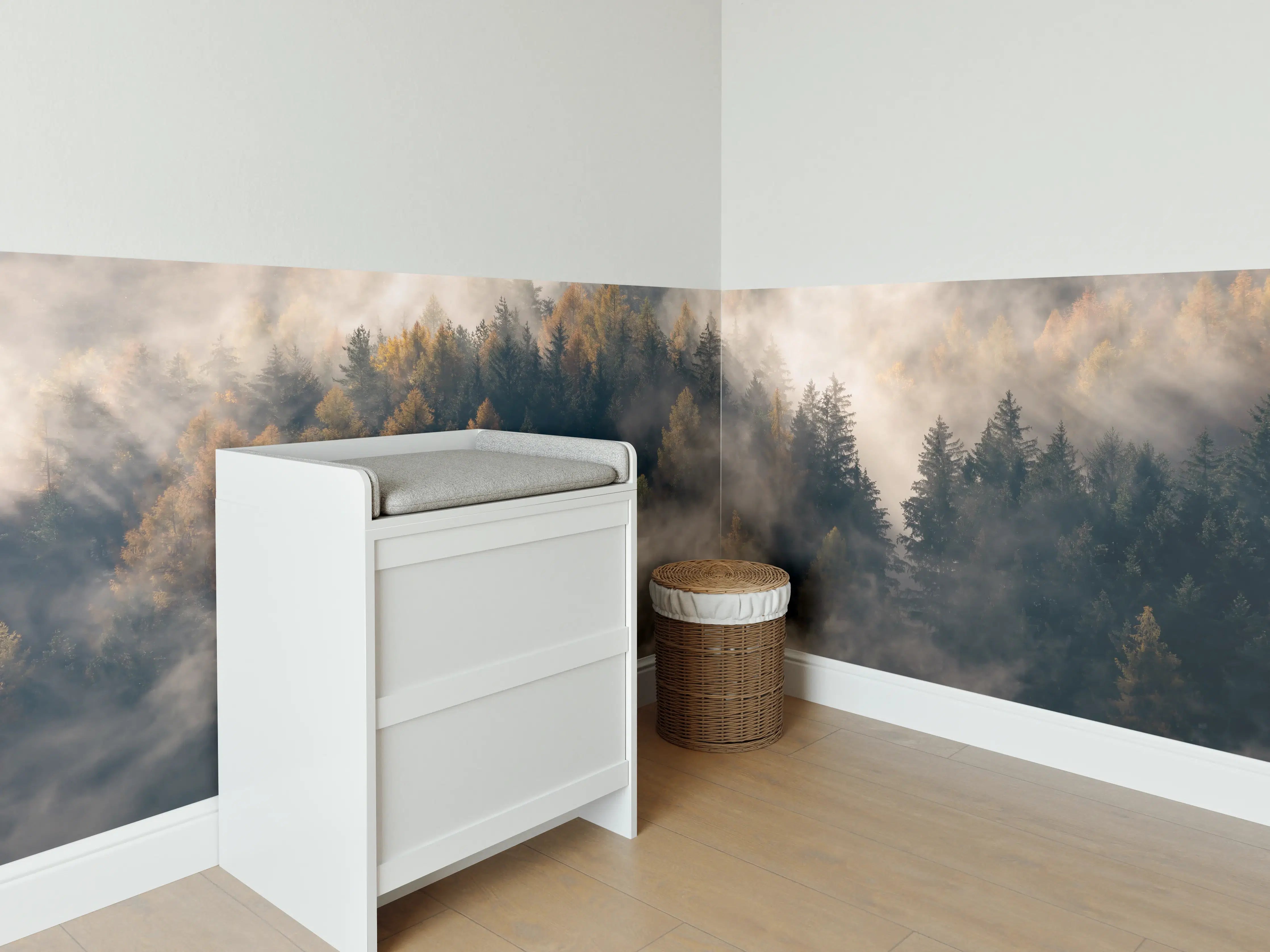 Babyzimmer Wandgestaltung - Nebel im Wald