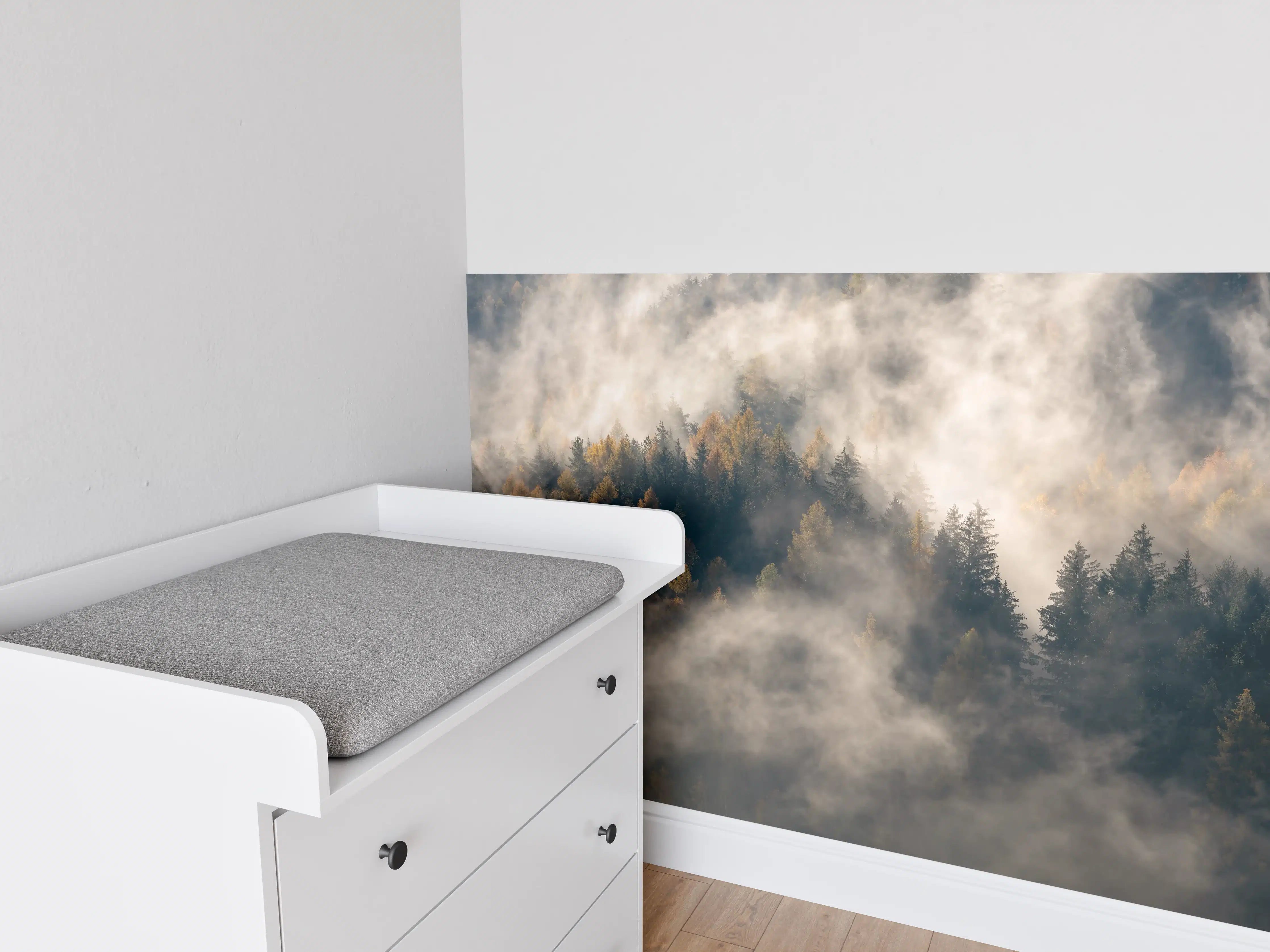 Babyzimmer Wandgestaltung - Nebel im Wald
