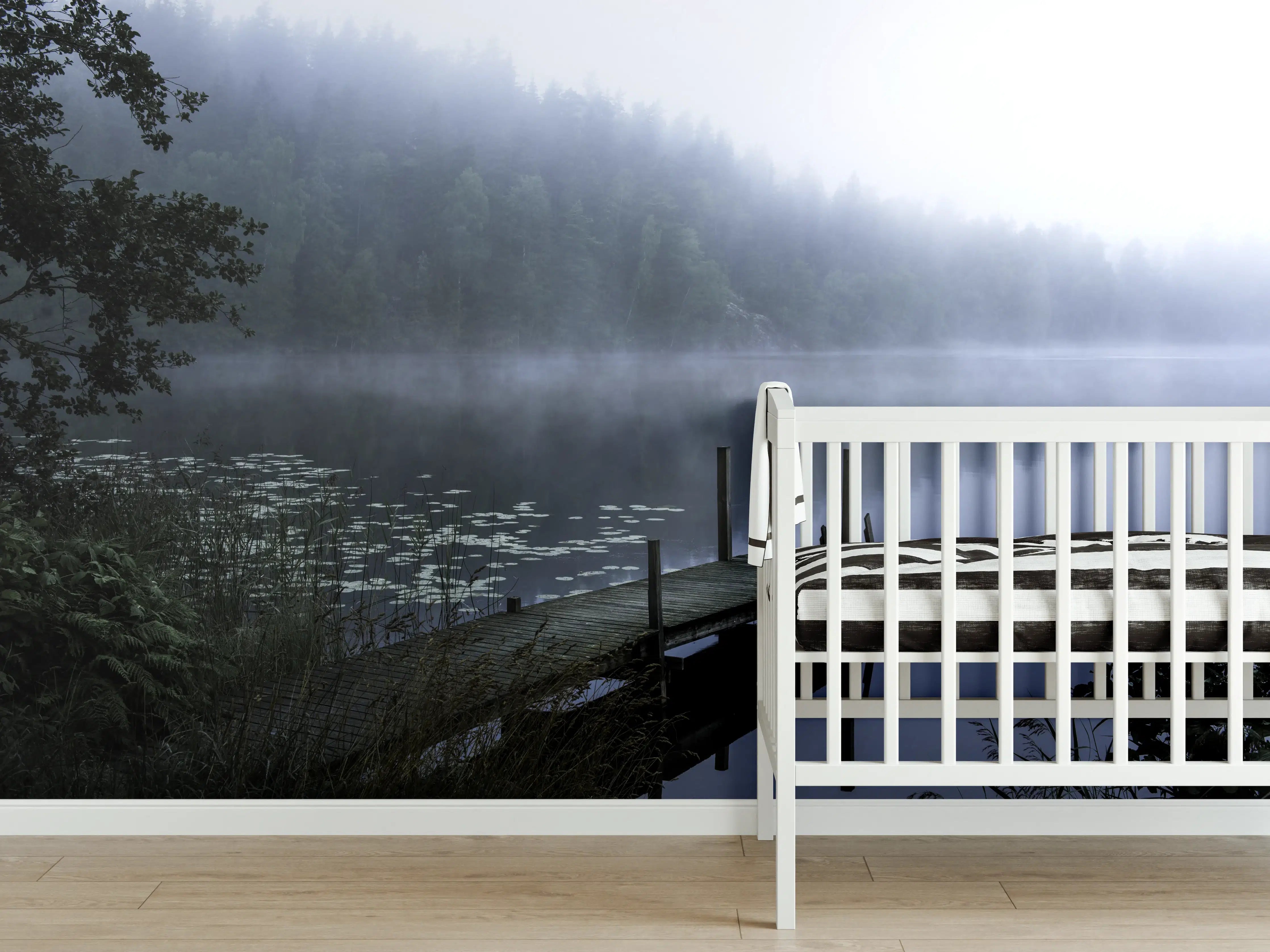 Babyzimmer Wandgestaltung - Nebliger Morgen
