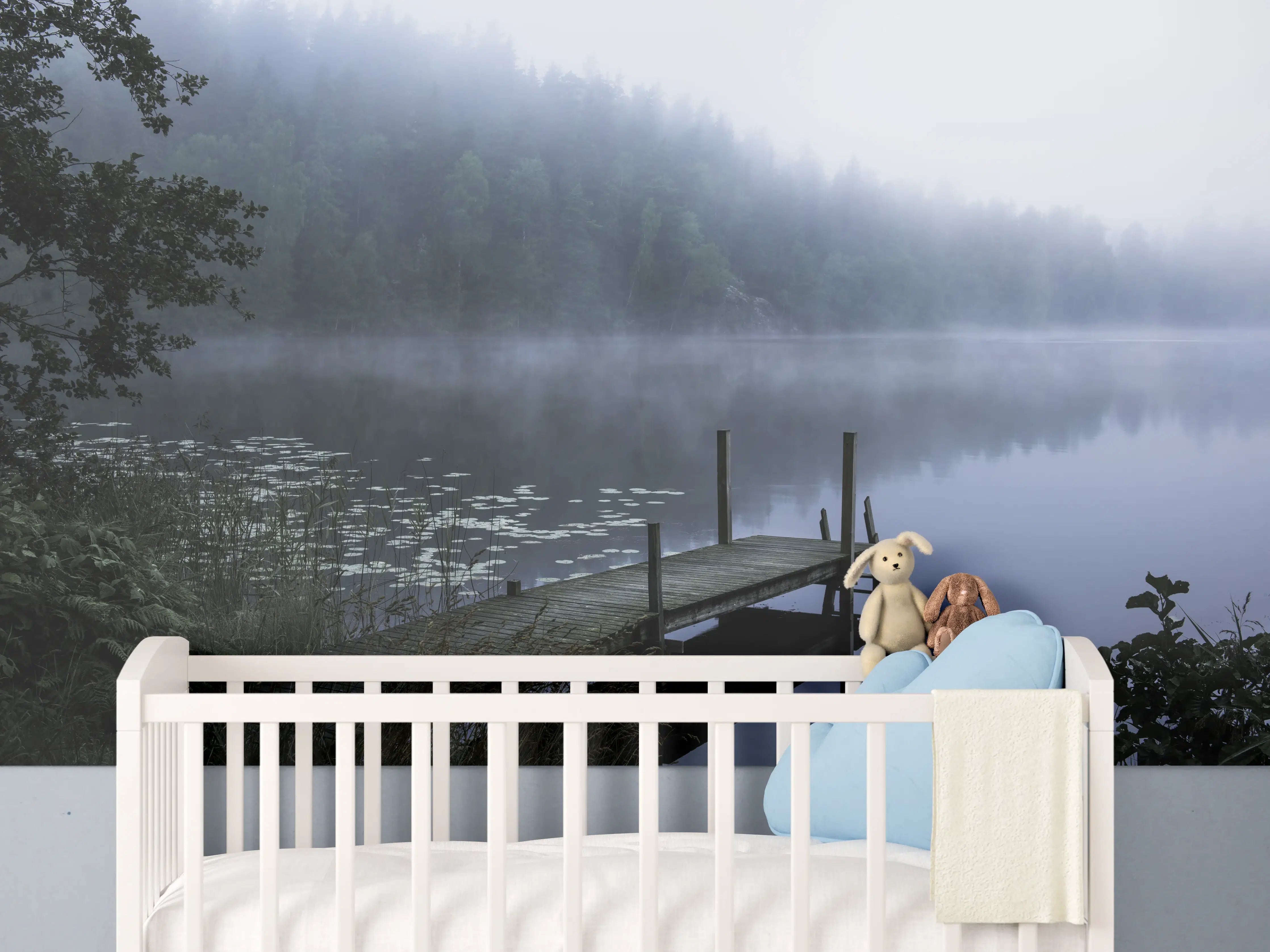 Babyzimmer Wandgestaltung - Nebliger Morgen