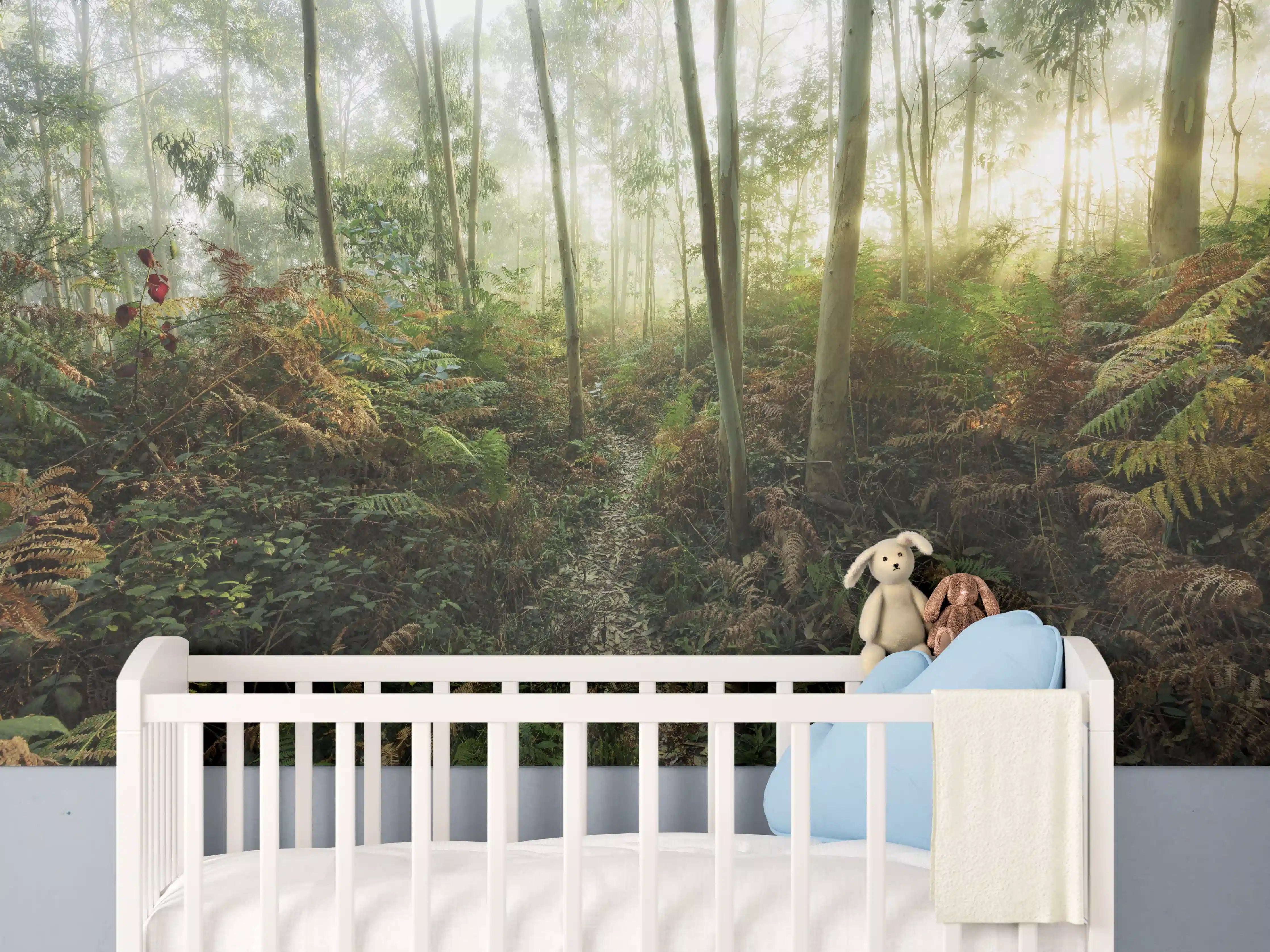 Babyzimmer Wandgestaltung - Nebliger Wald - Spanien