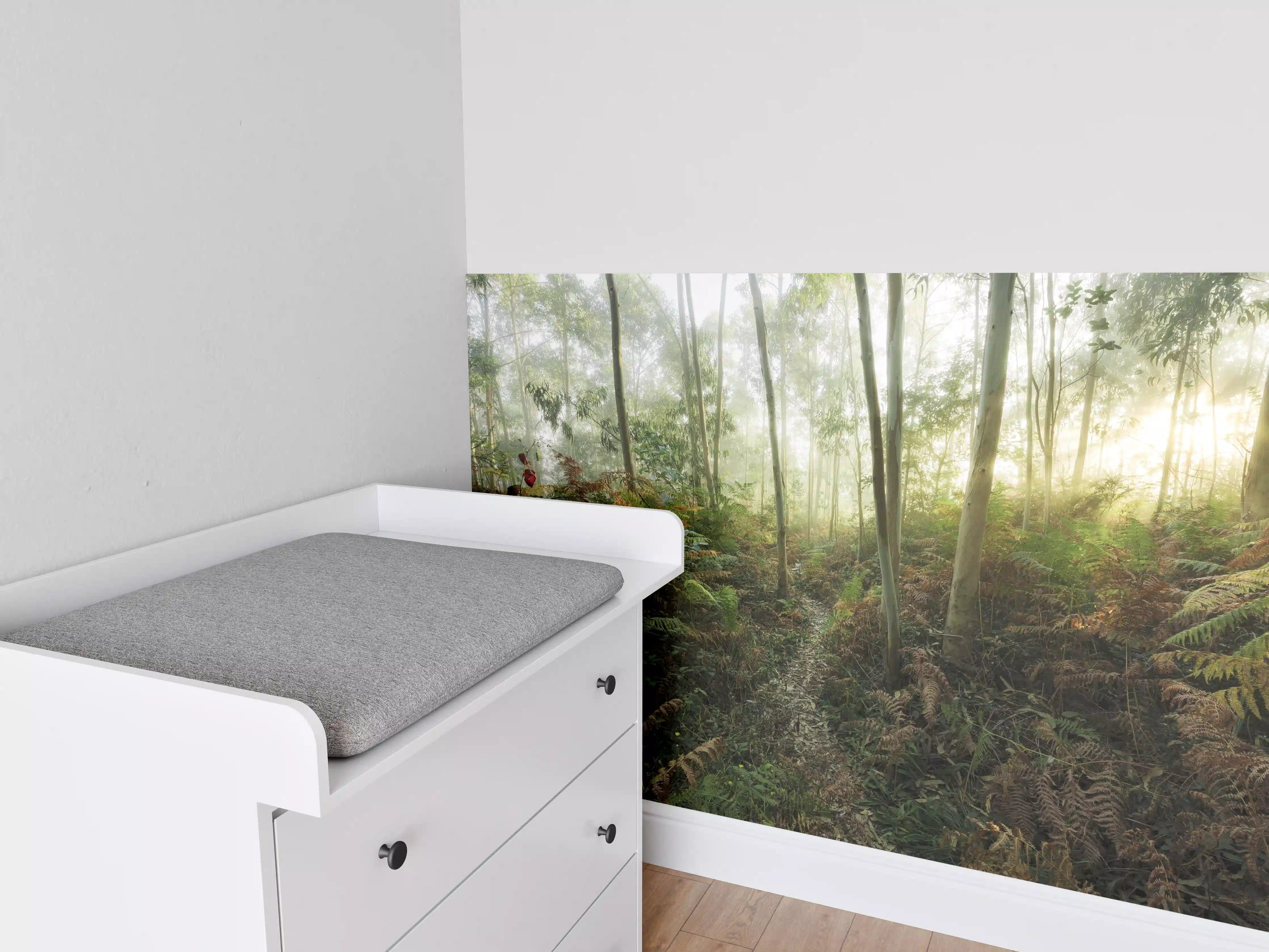 Babyzimmer Wandgestaltung - Nebliger Wald - Spanien