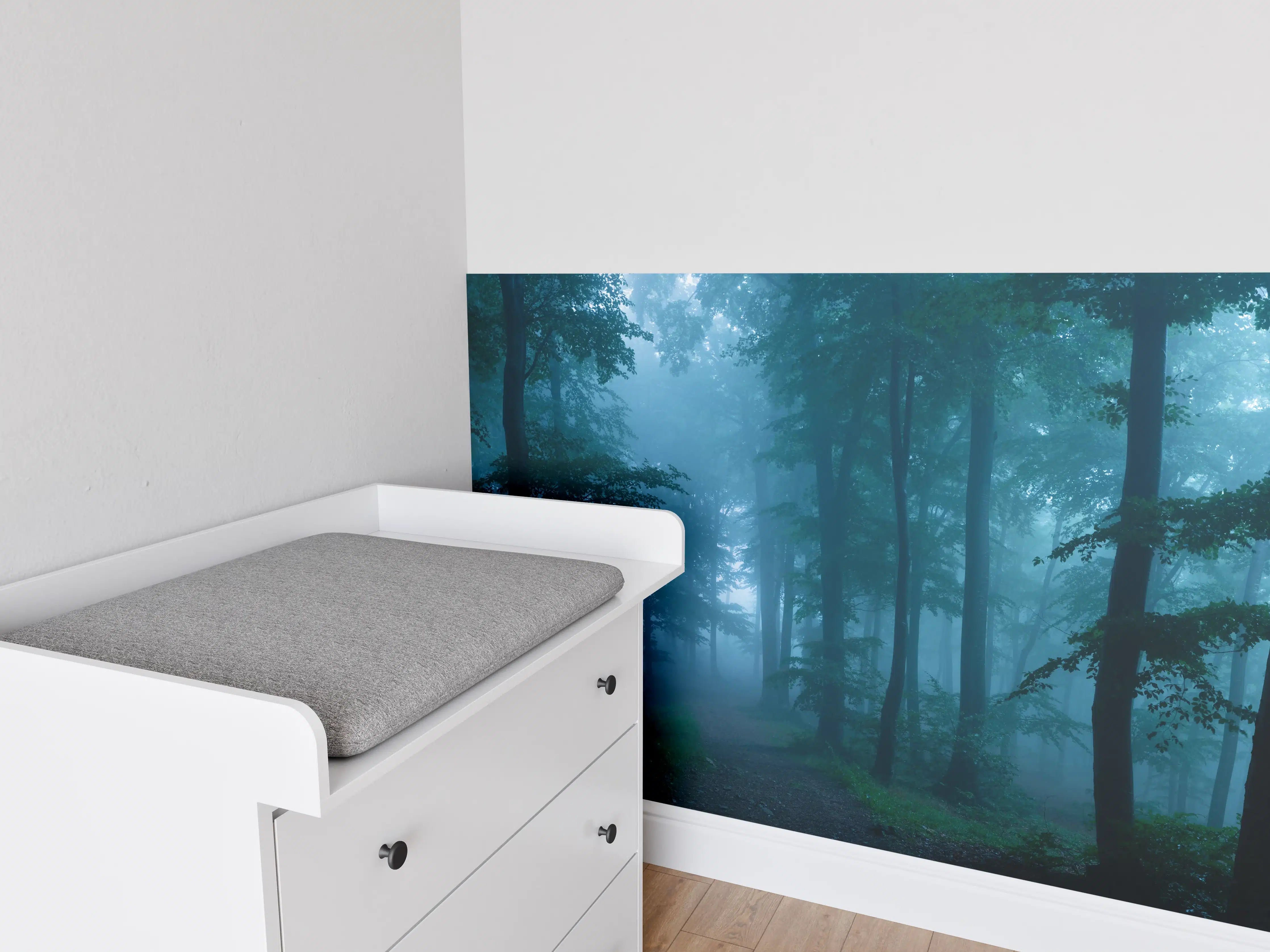 Babyzimmer Wandgestaltung - Nebliger Wald
