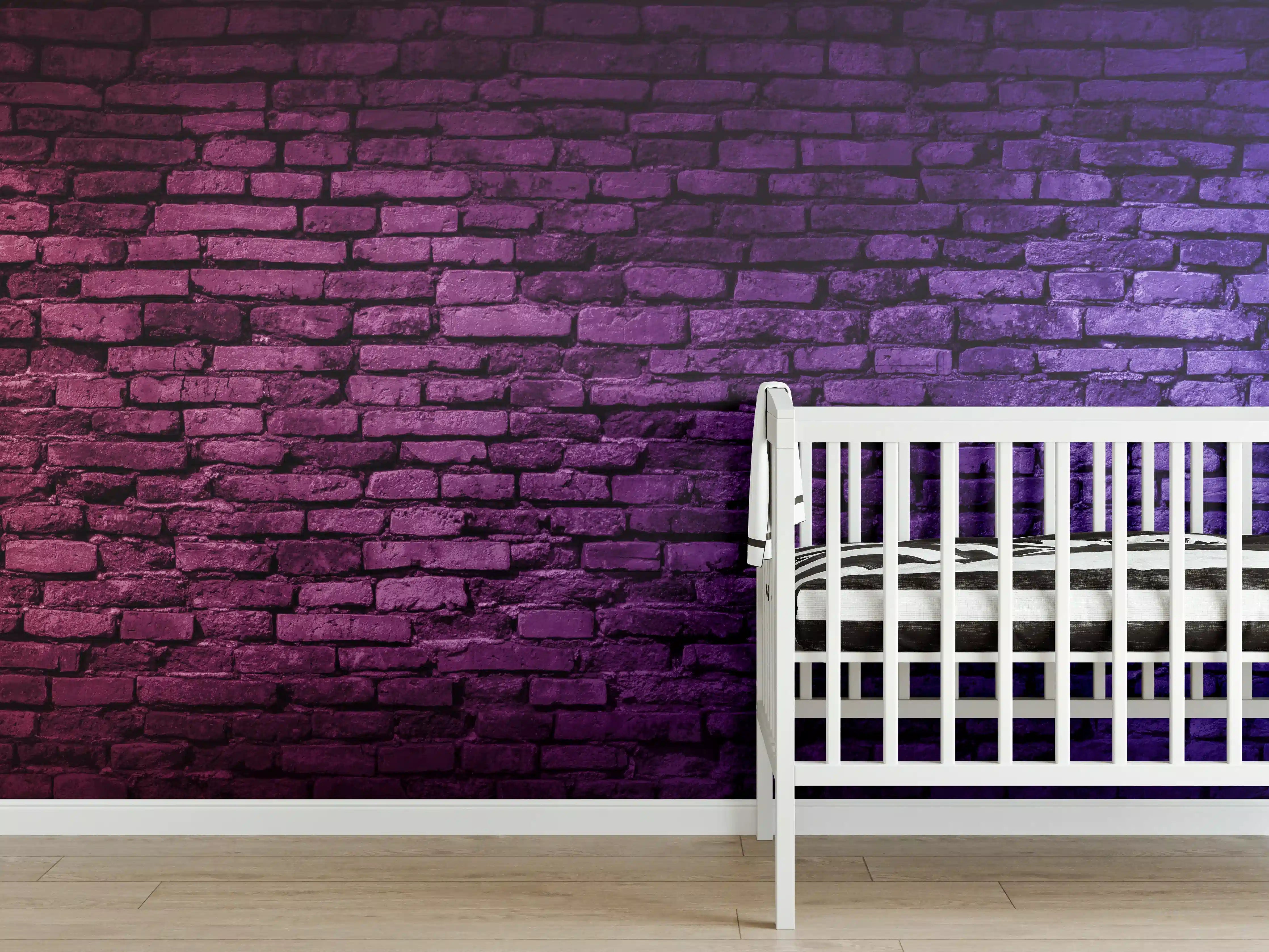 Babyzimmer Wandgestaltung - Neonlicht auf Ziegelwand