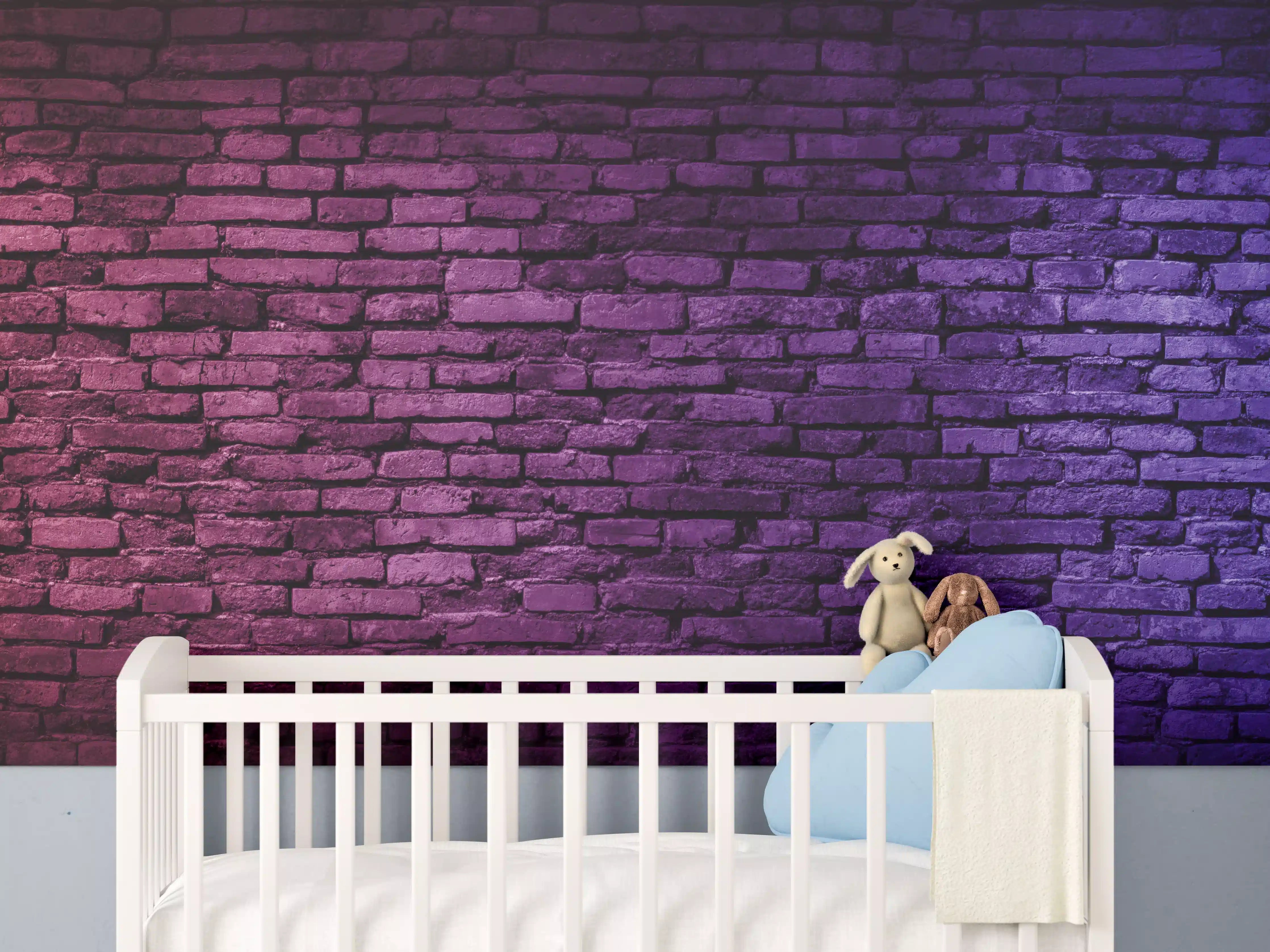 Babyzimmer Wandgestaltung - Neonlicht auf Ziegelwand