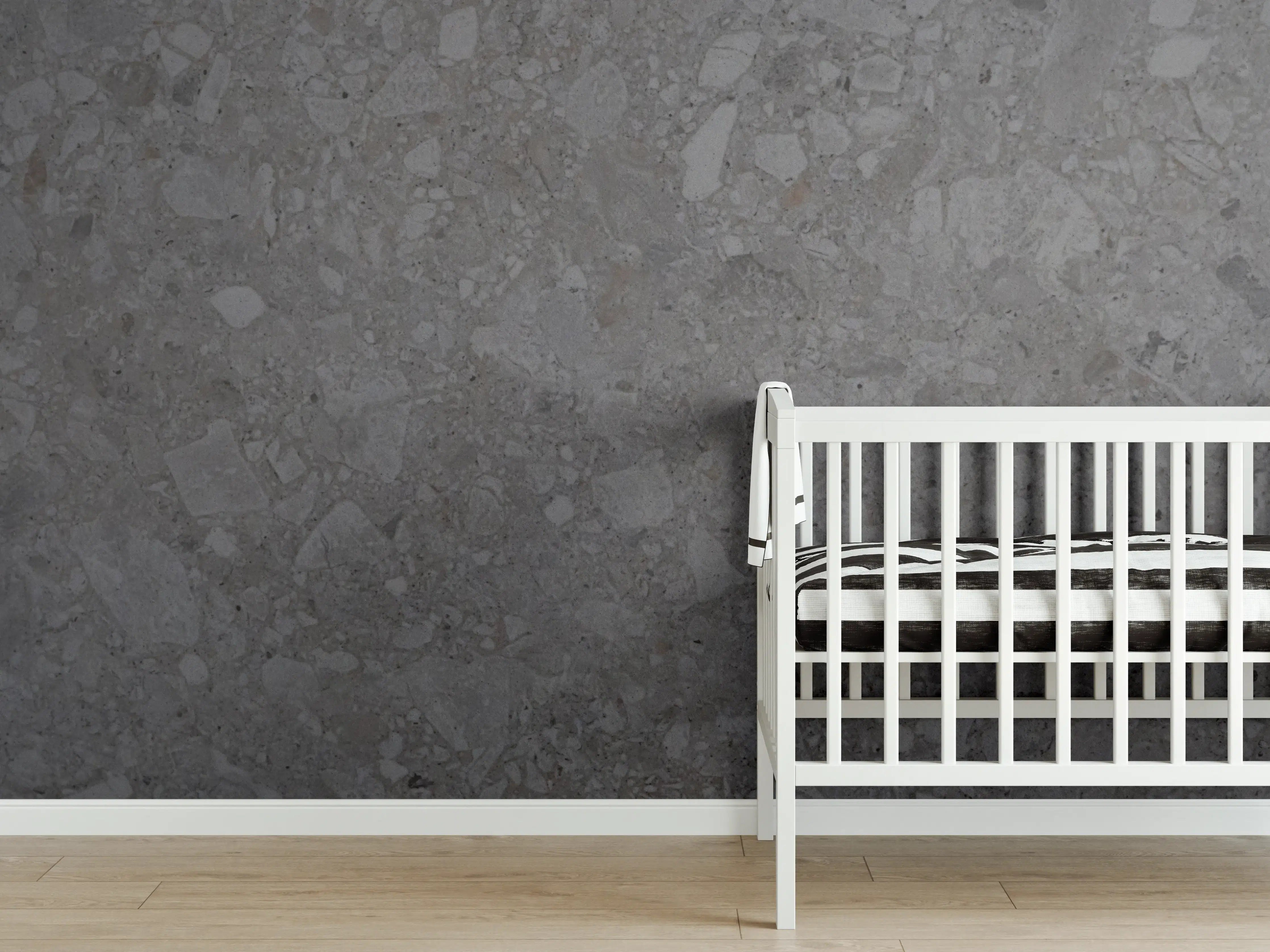 Babyzimmer Wandgestaltung - Neutrale Graustöne im Weiß