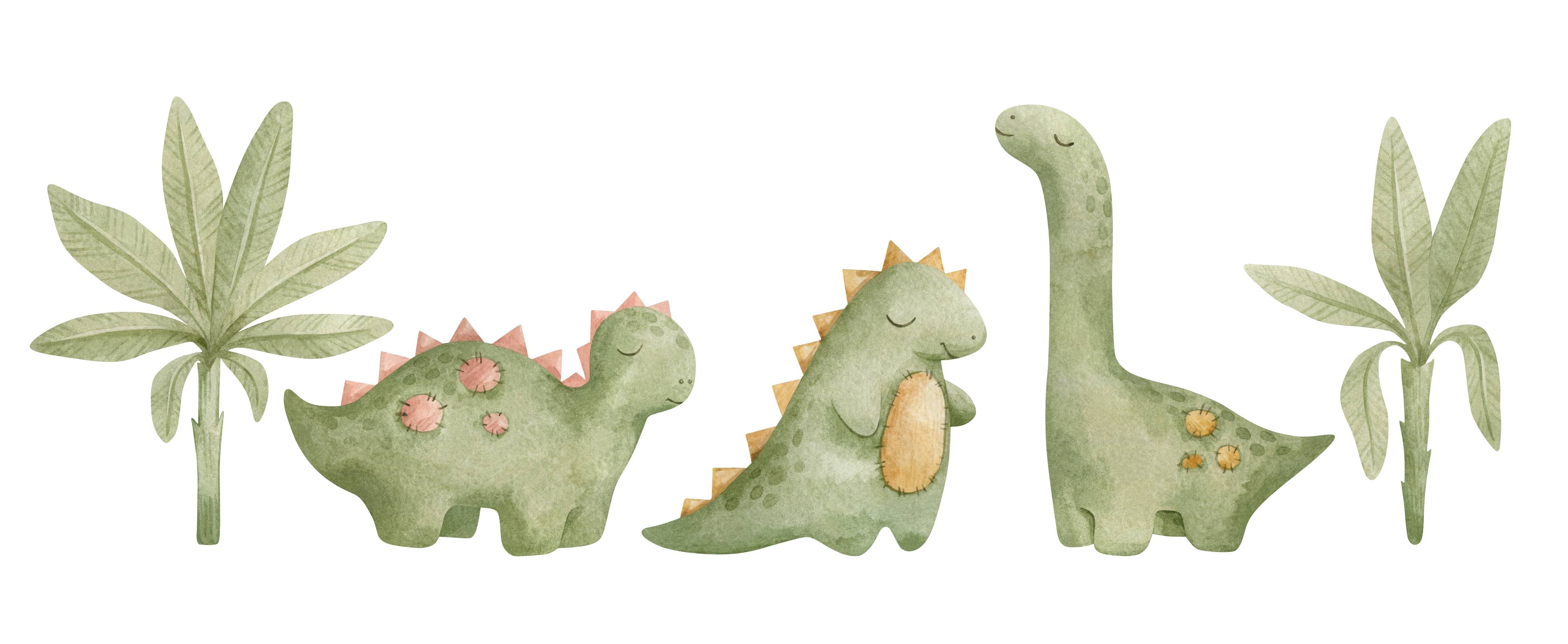 Babyzimmer Wandgestaltung-Niedliche Dinosaurier
