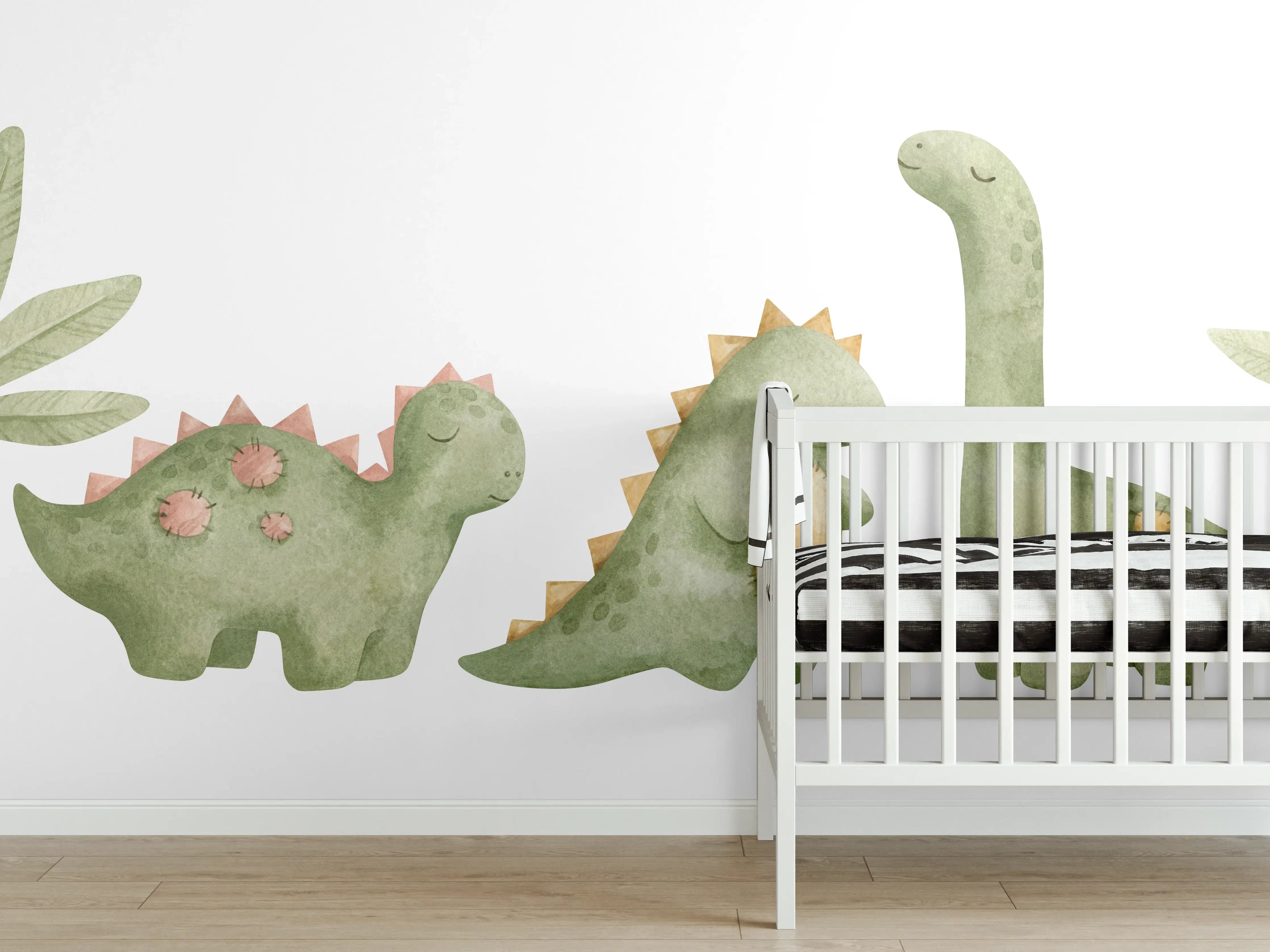 Babyzimmer Wandgestaltung - Niedliche Dinosaurier