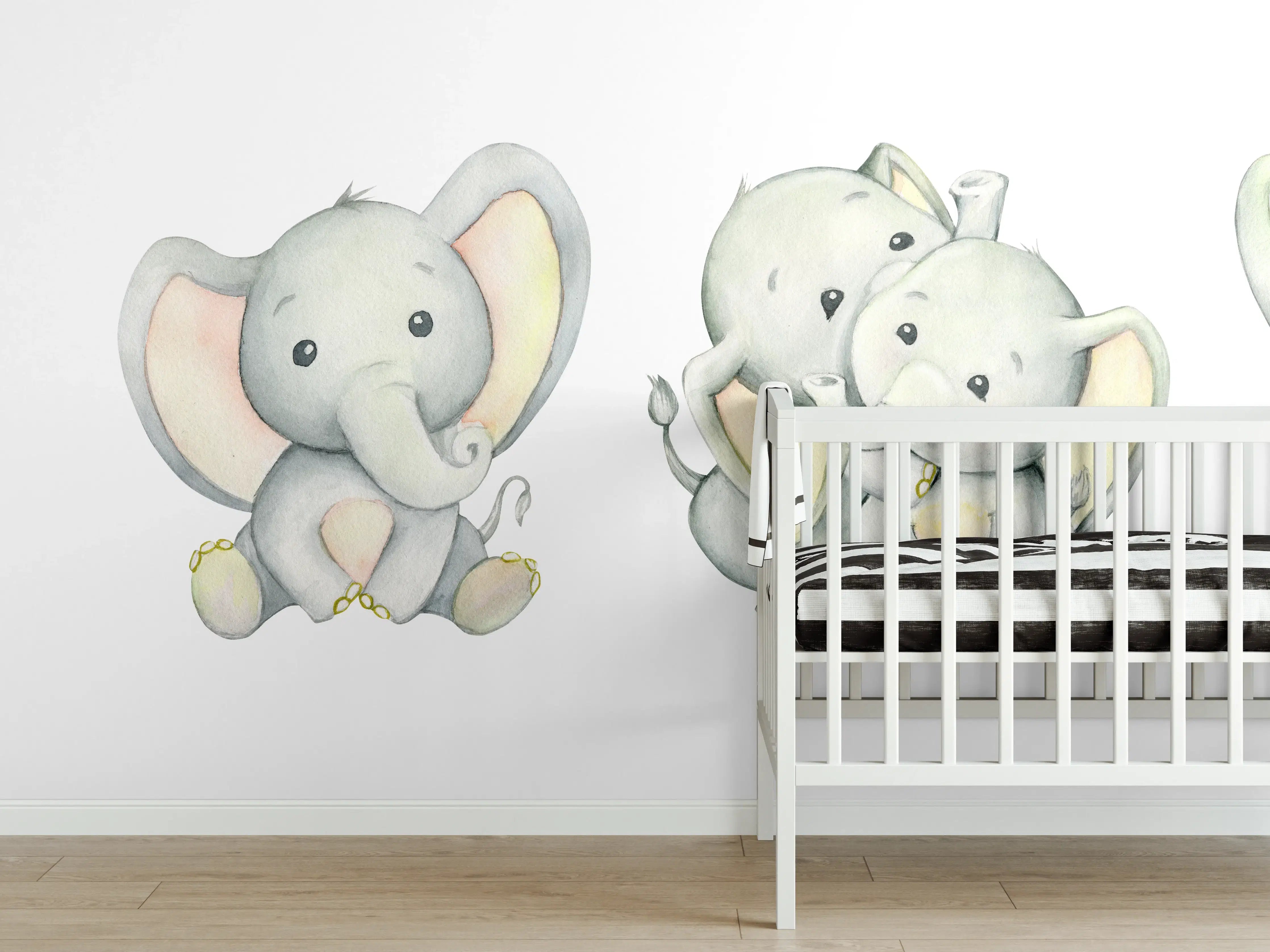 Babyzimmer Wandgestaltung - Niedliche Elefanten