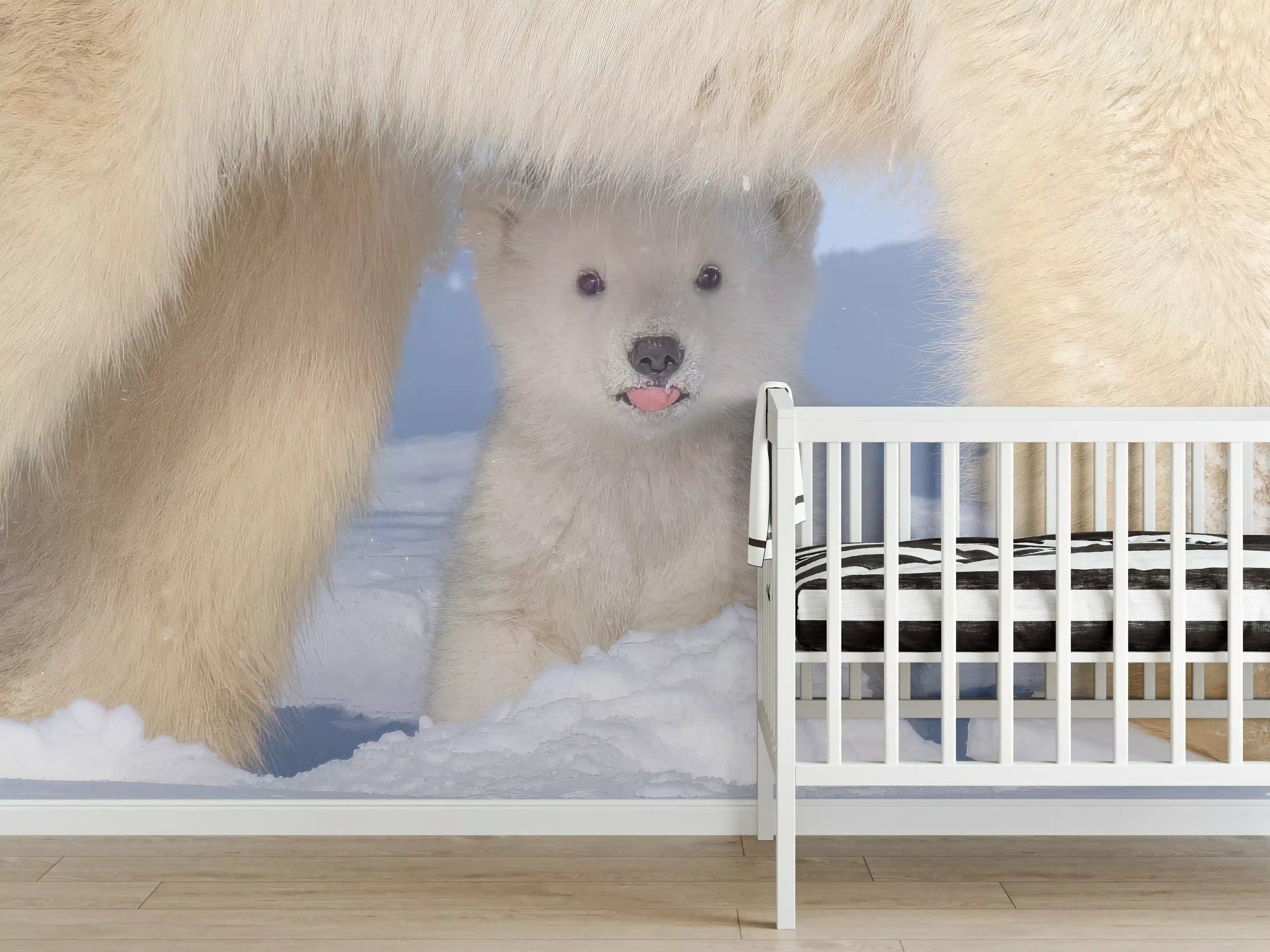 Babyzimmer Wandgestaltung - Niedliches Jungtier - Eisbär