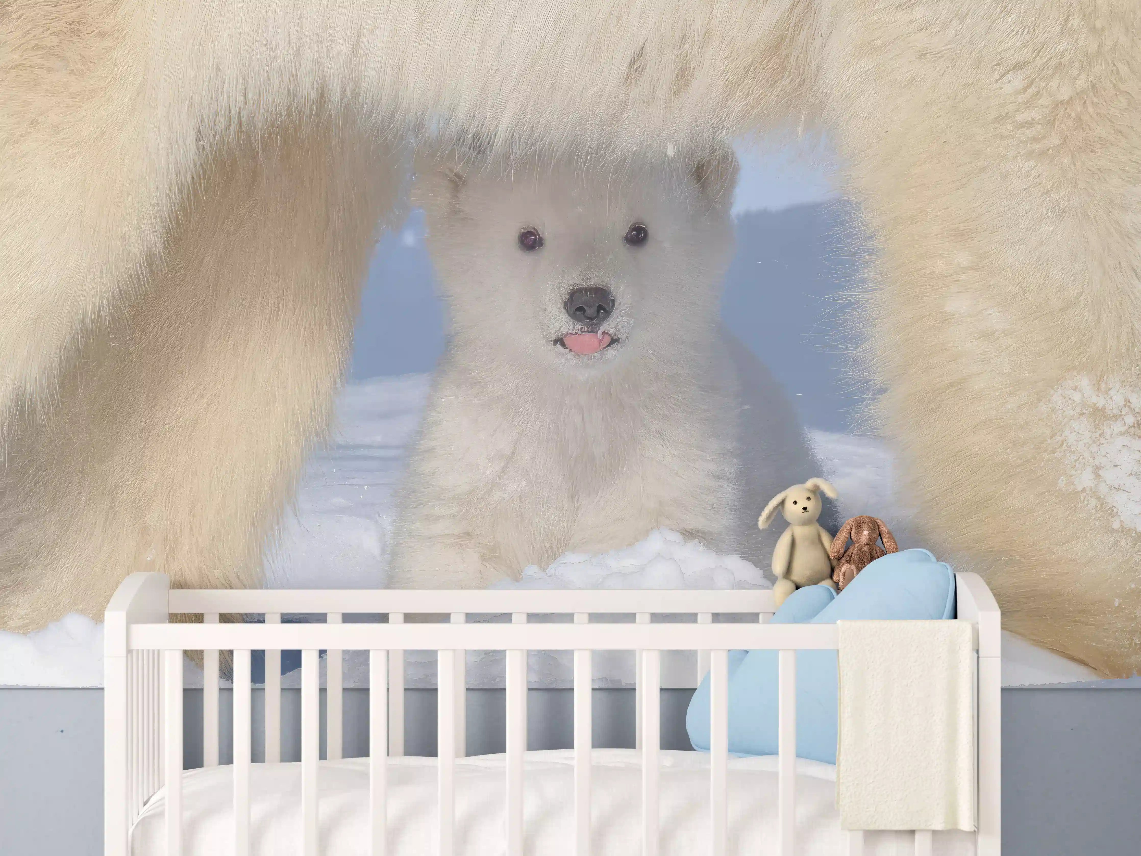 Babyzimmer Wandgestaltung - Niedliches Jungtier - Eisbär