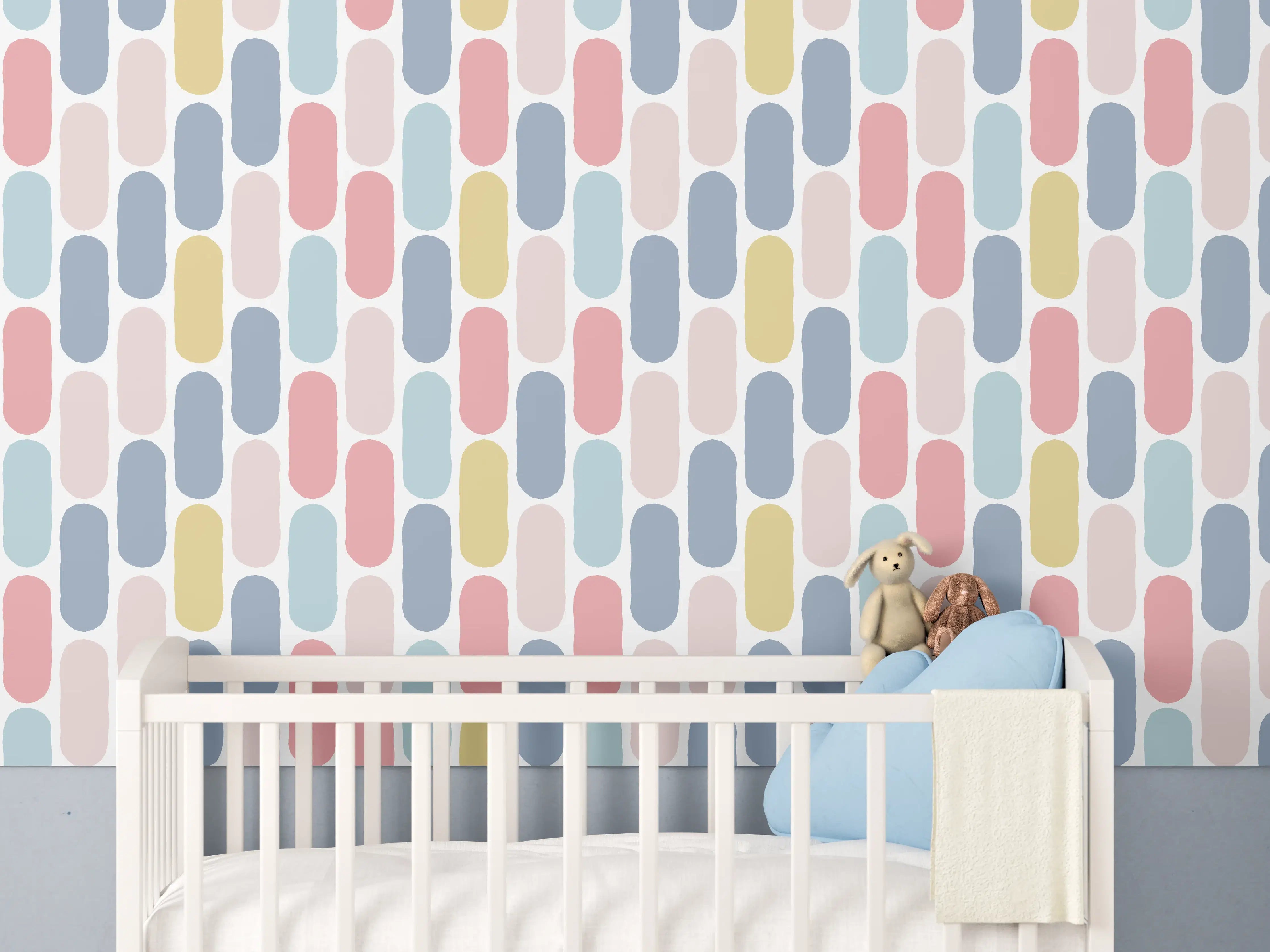 Babyzimmer Wandgestaltung - Nordic-Style Bunte Muster