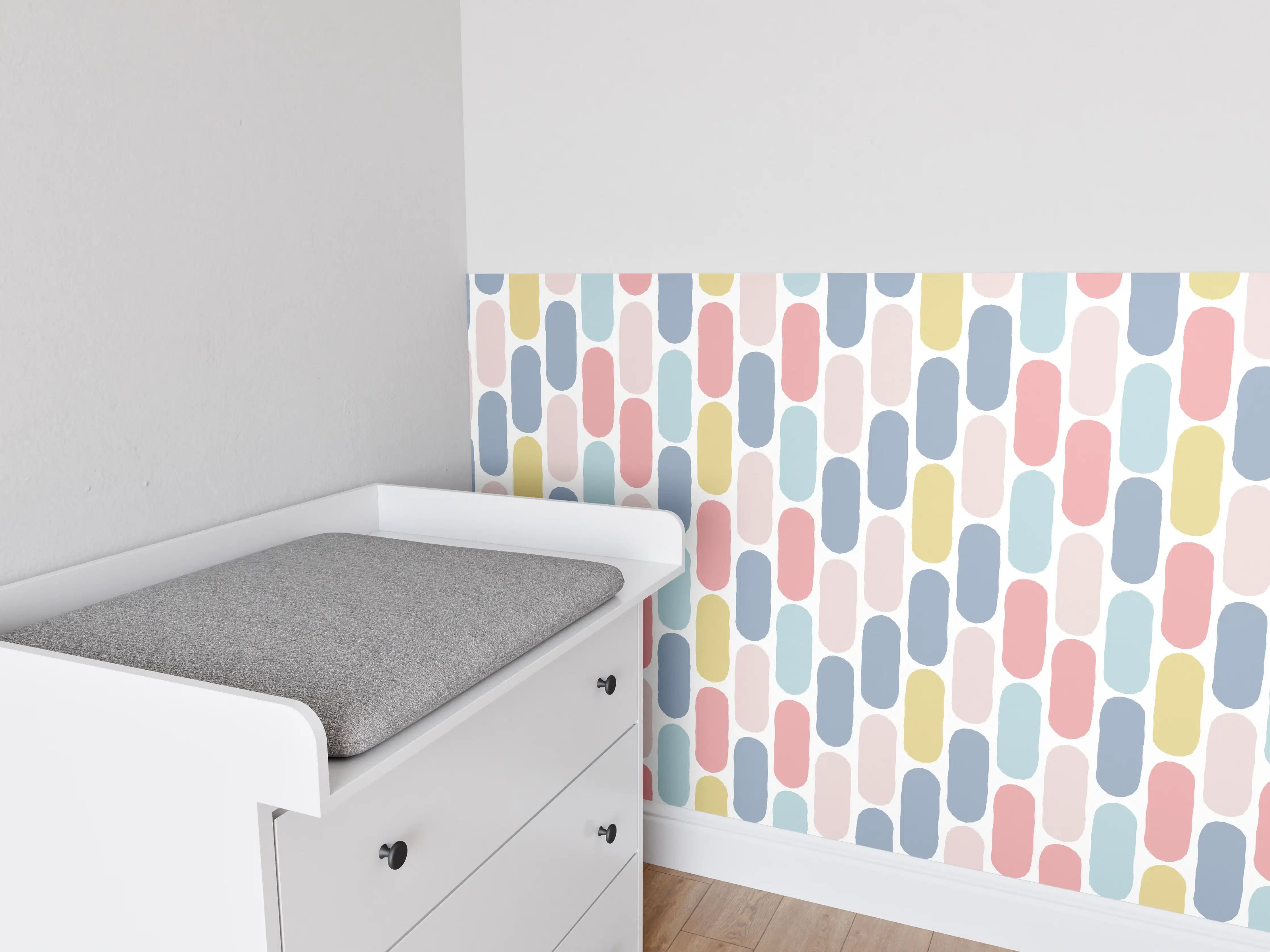 Babyzimmer Wandgestaltung - Nordic-Style Bunte Muster