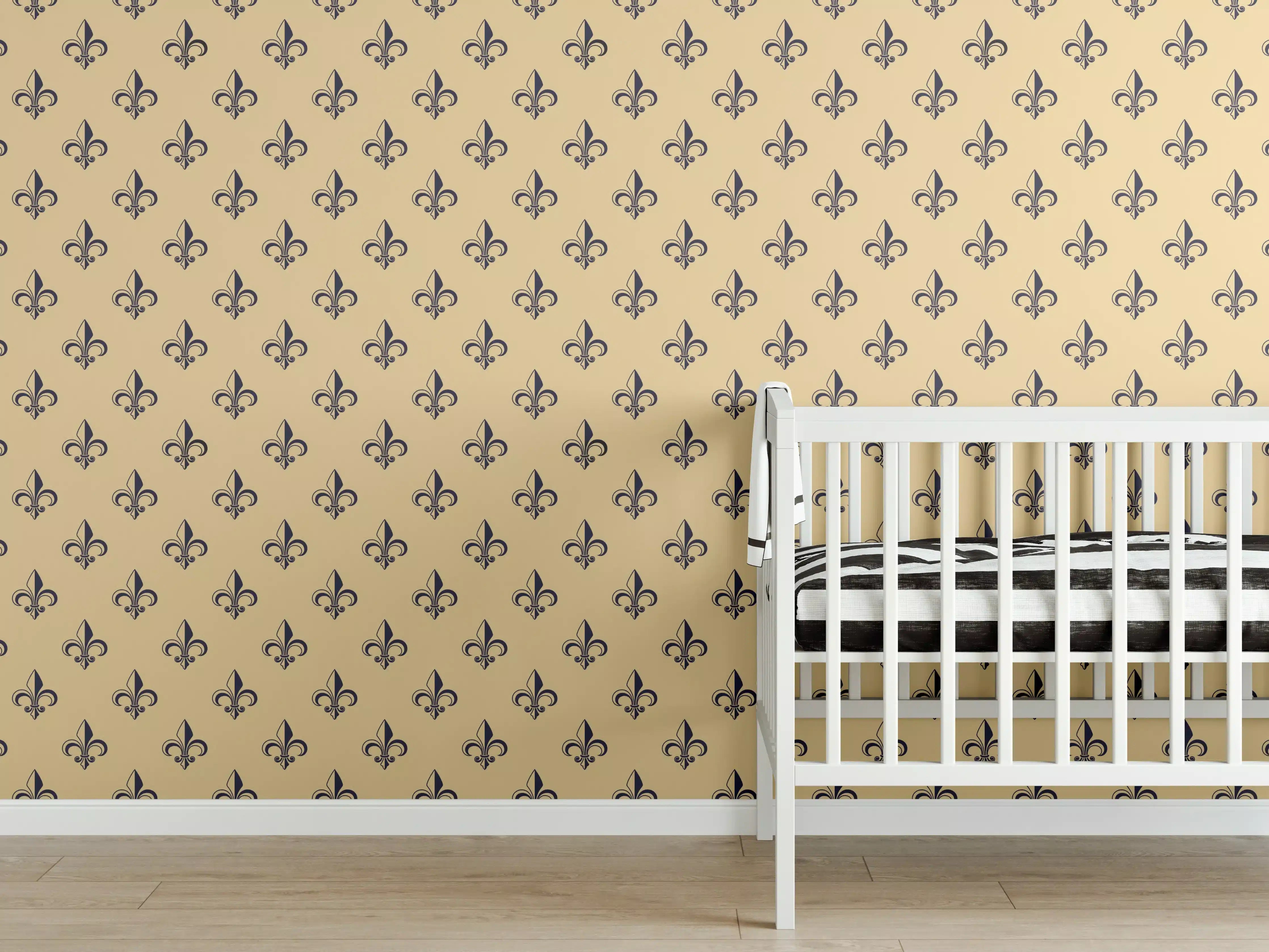 Babyzimmer Wandgestaltung - Ockerfarbenes geometrisches Muster