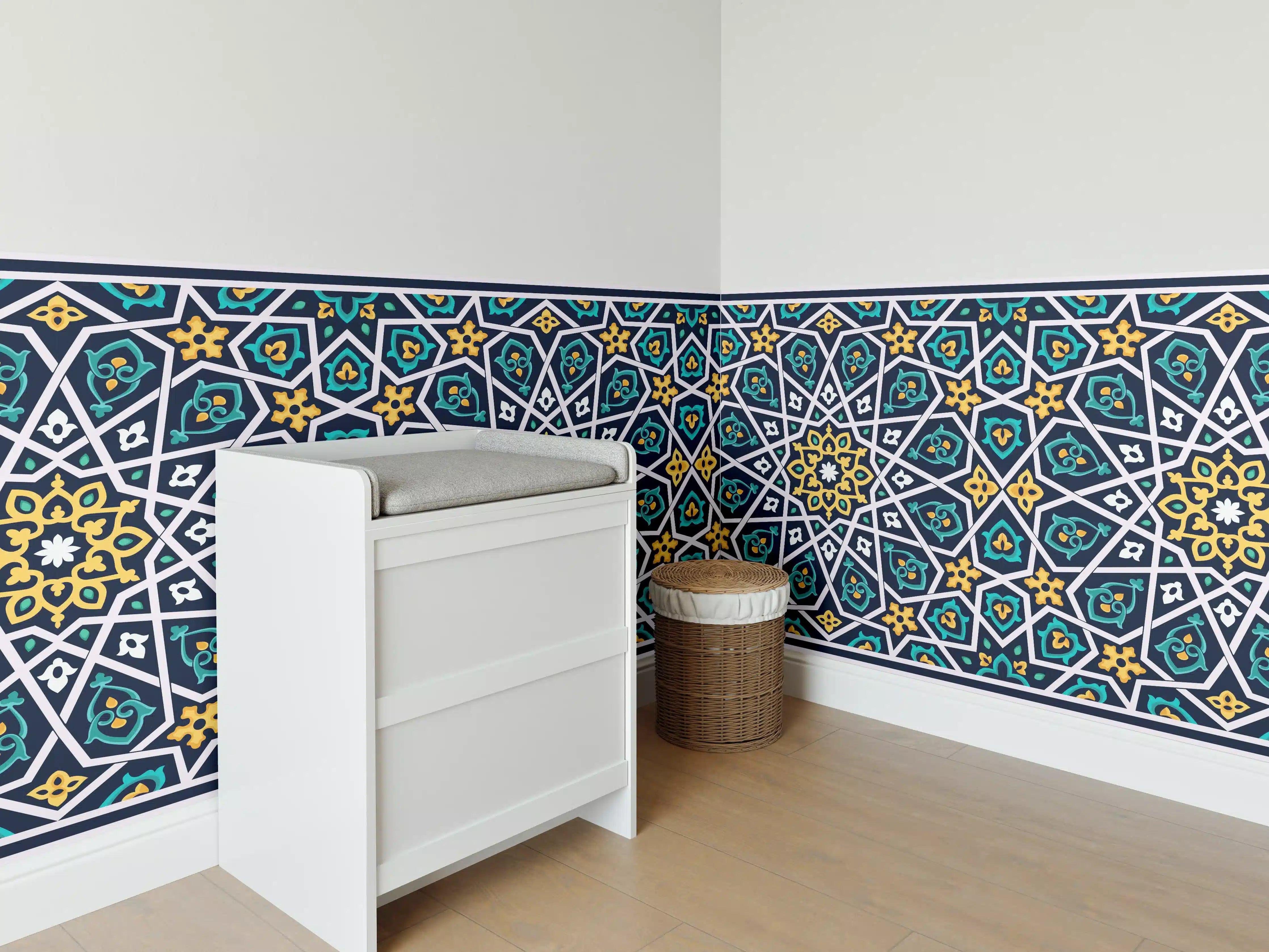 Babyzimmer Wandgestaltung - Orientalische Sternstruktur