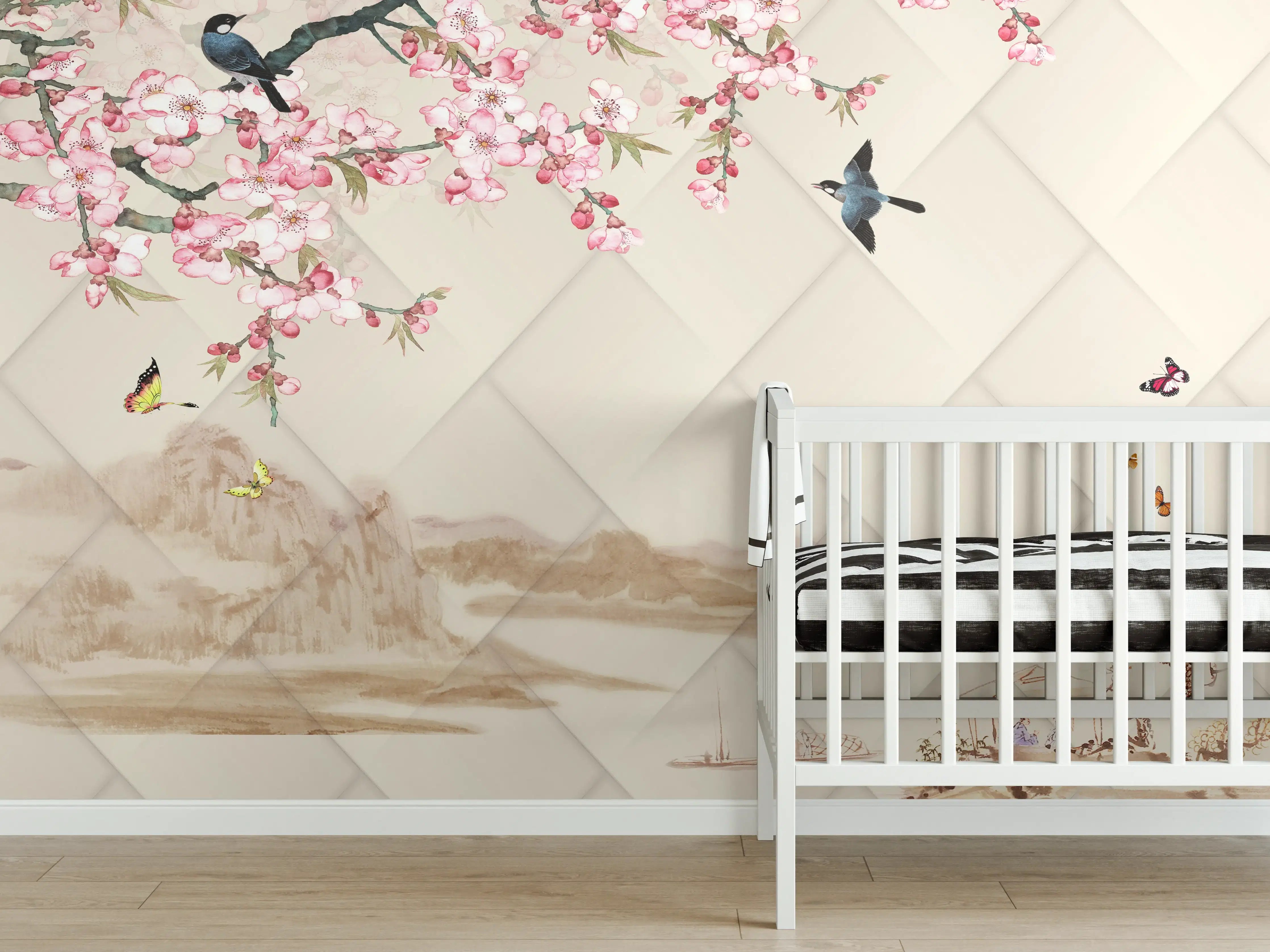 Babyzimmer Wandgestaltung - Orientalisches Motiv - Frühling