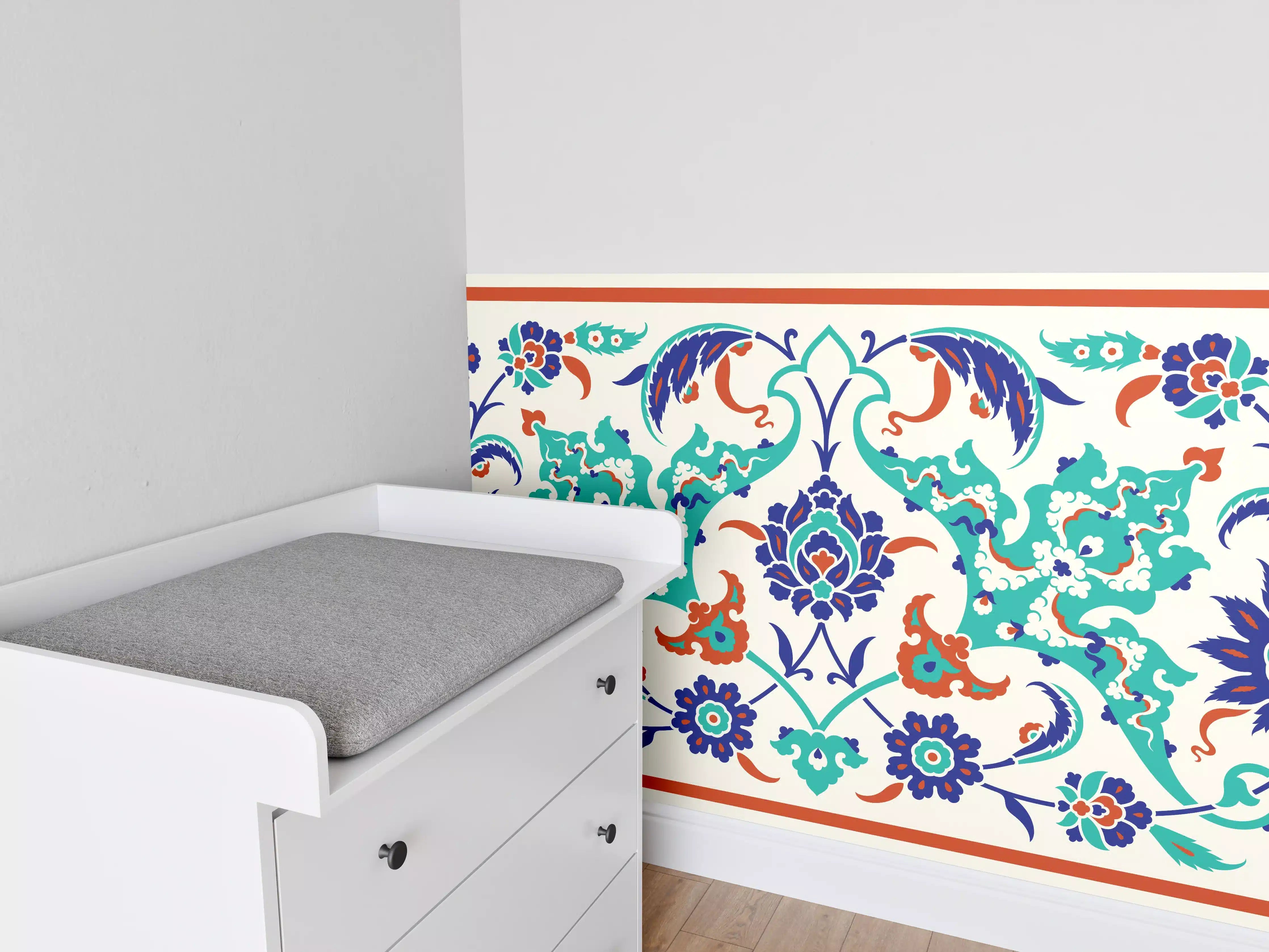 Babyzimmer Wandgestaltung - Ornamentales Fliesen-Muster